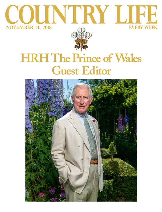 The Prince of Wales on the front cover of Country Life magazine, which he has guest edited to mark his 70th birthday (John Paul/Country Life/PA)