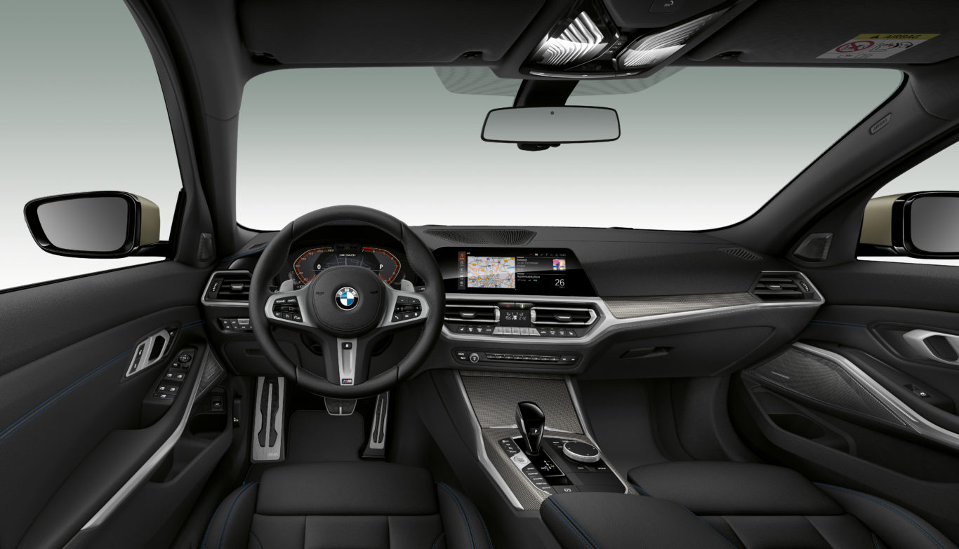 The interior of the M340i features BMW's latest in-car technology