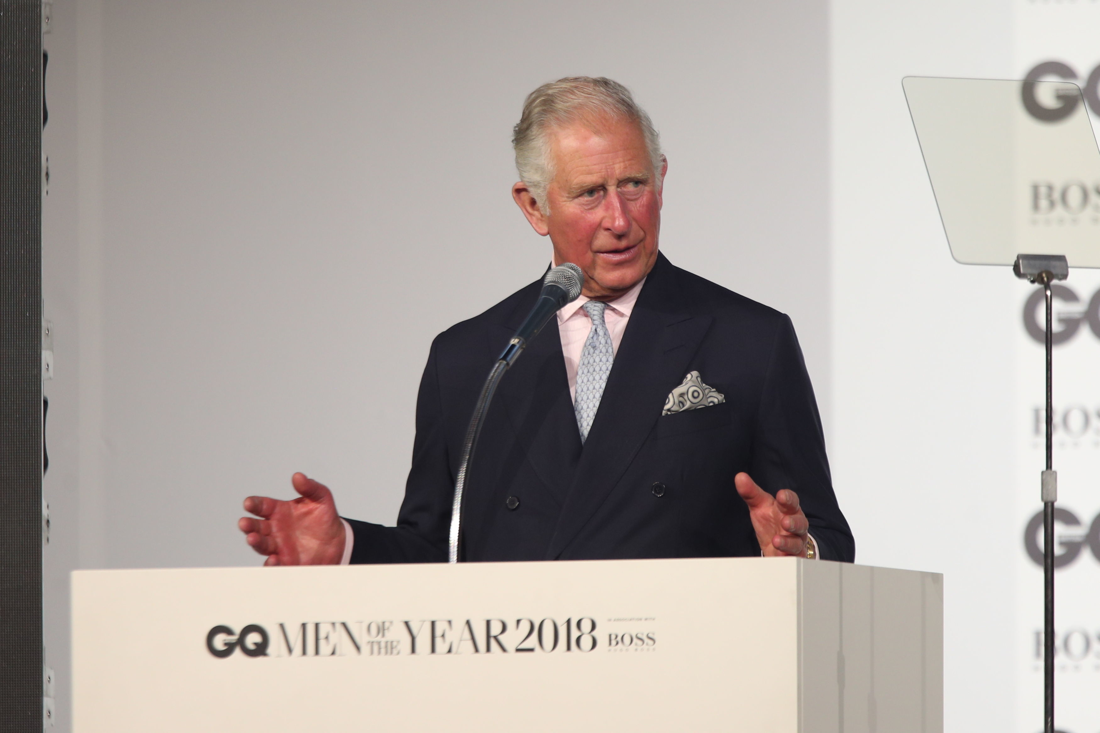 The Prince of Wales accepting the Lifetime Achievement award at the GQ Men of the Year Awards 2018 in Association with Hugo Boss held at The Tate Modern in London. (Yui Mok/PA)
