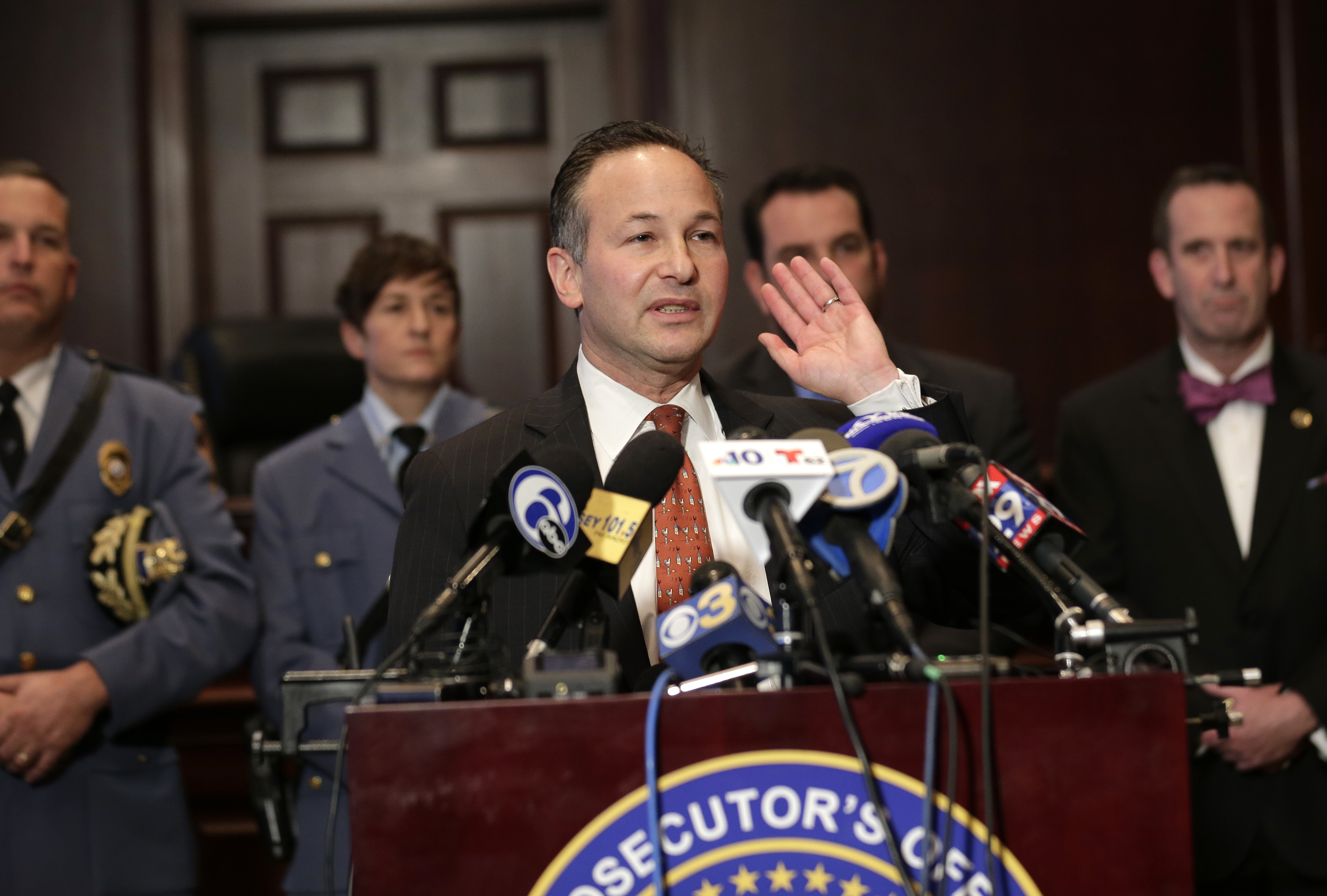 Coffina speaking at the news conference