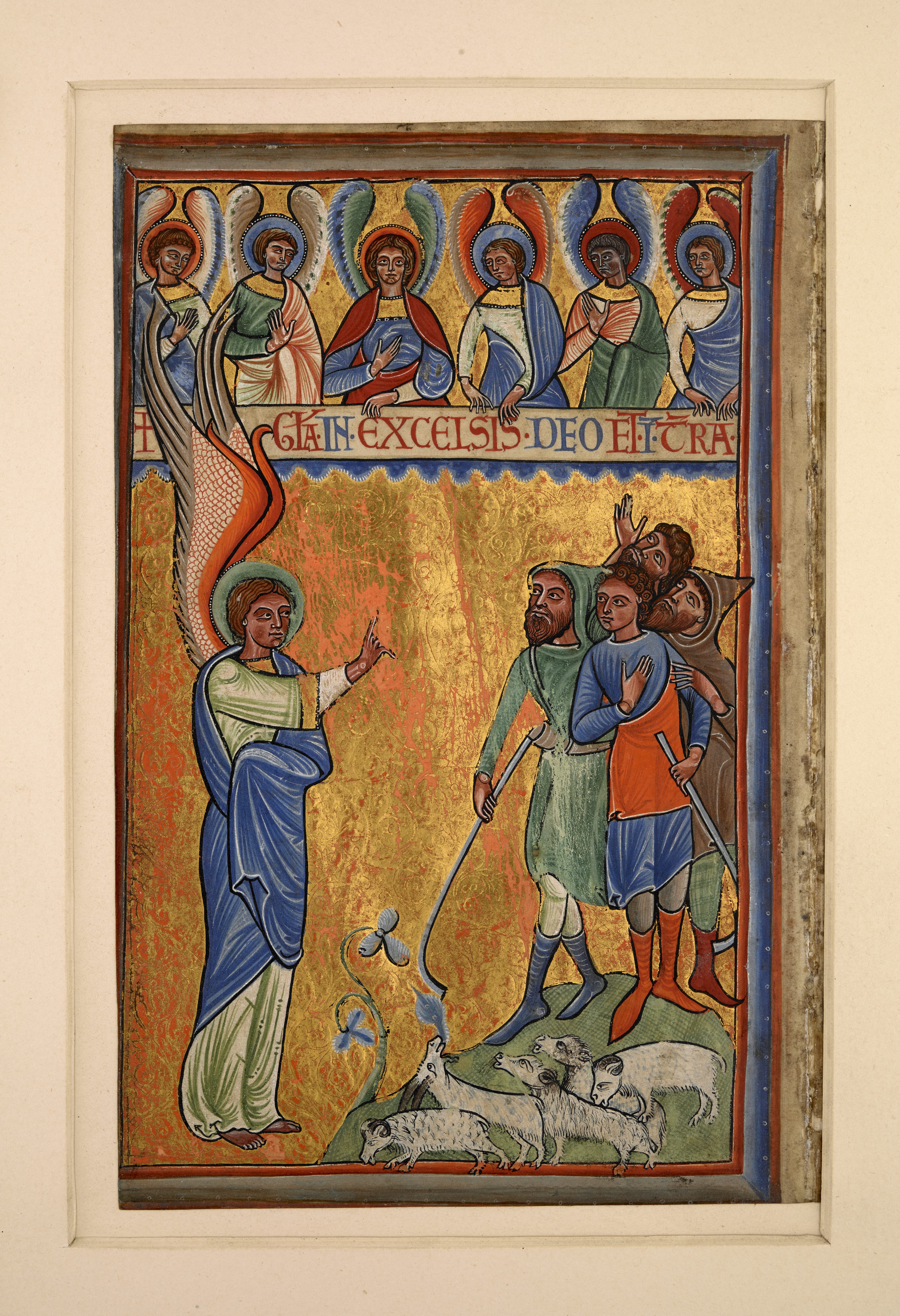 Annunciation to the Shepherds, twelfth century psalter