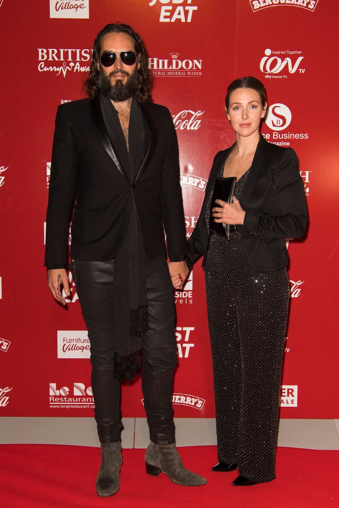 Russell Brand and wife Laura Gallacher make redcarpet debut Glasgow