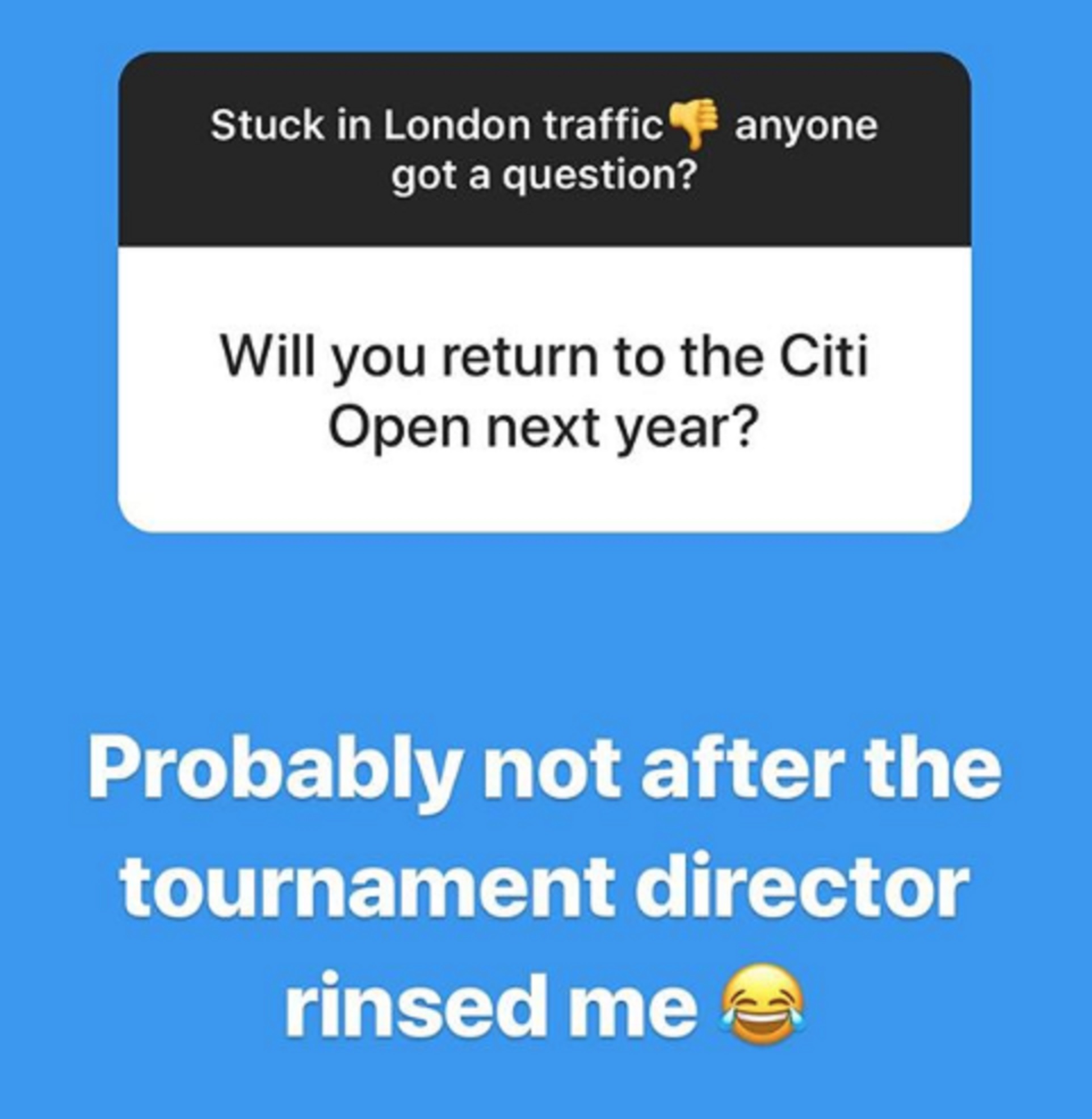A screen grab from Andy Murray's Instagram Stories