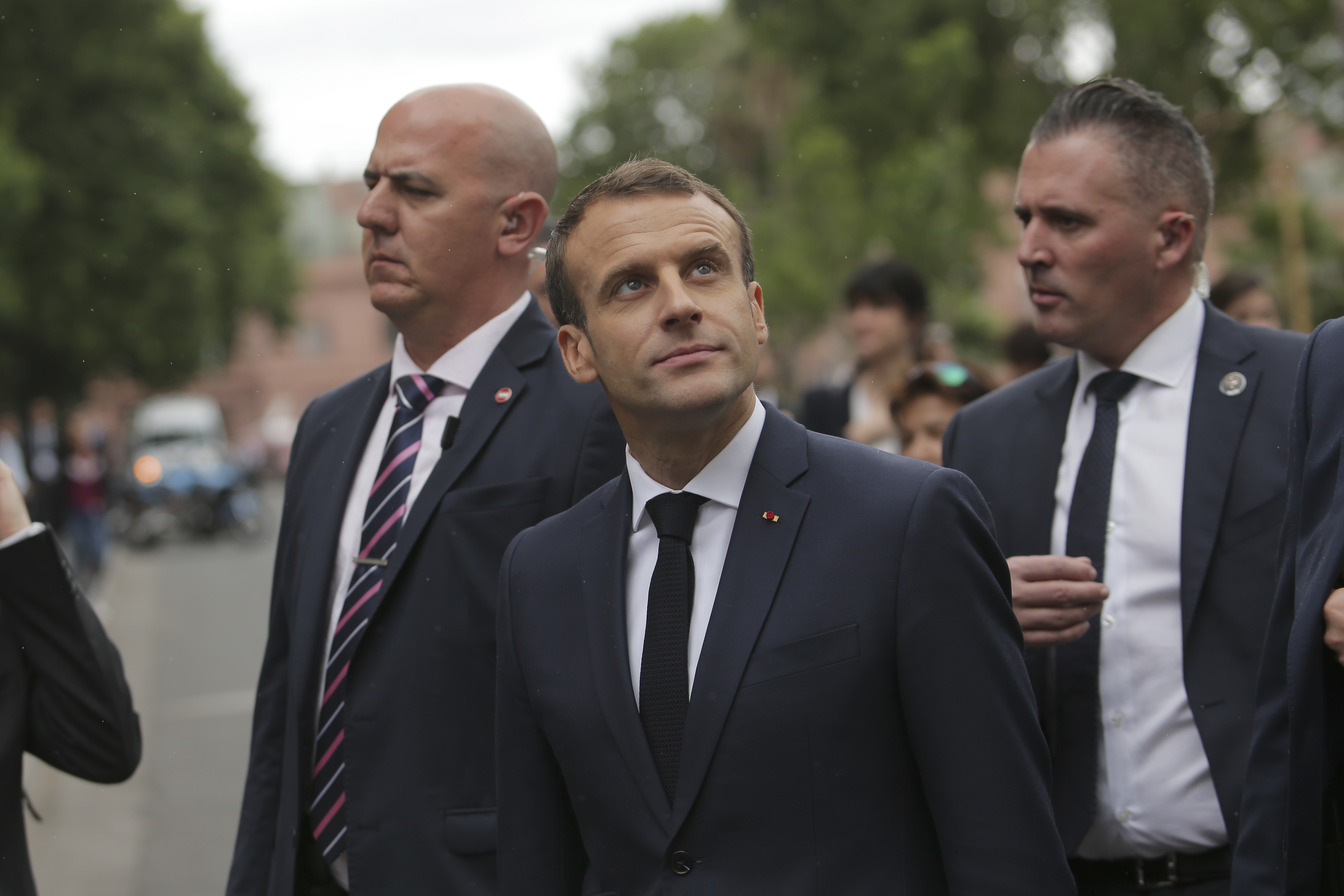 France's President Emmanuel Macron tours the Plaza de Mayo square  in Buenos Aires 