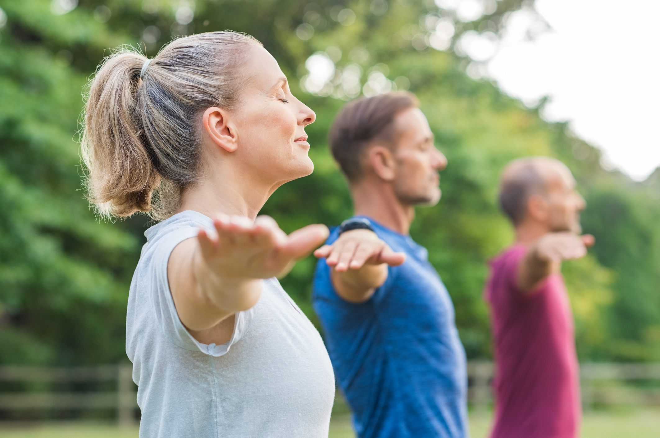 Group of people practicing meditation