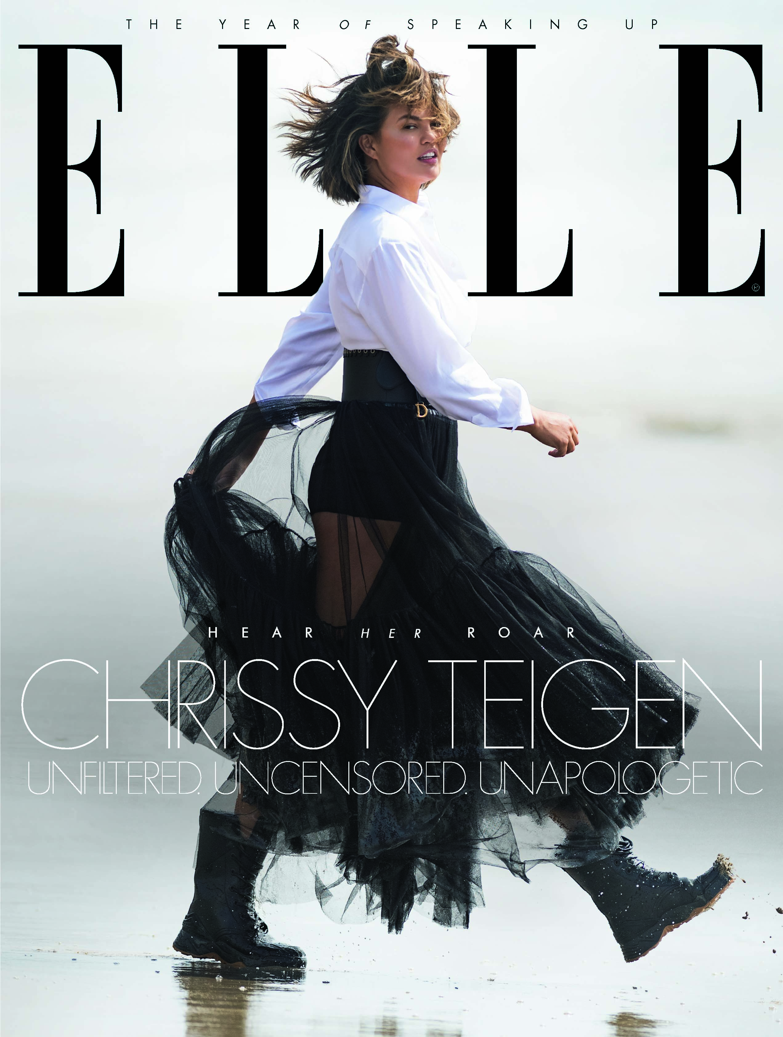 Chrissy Teigen on the cover of Elle UK