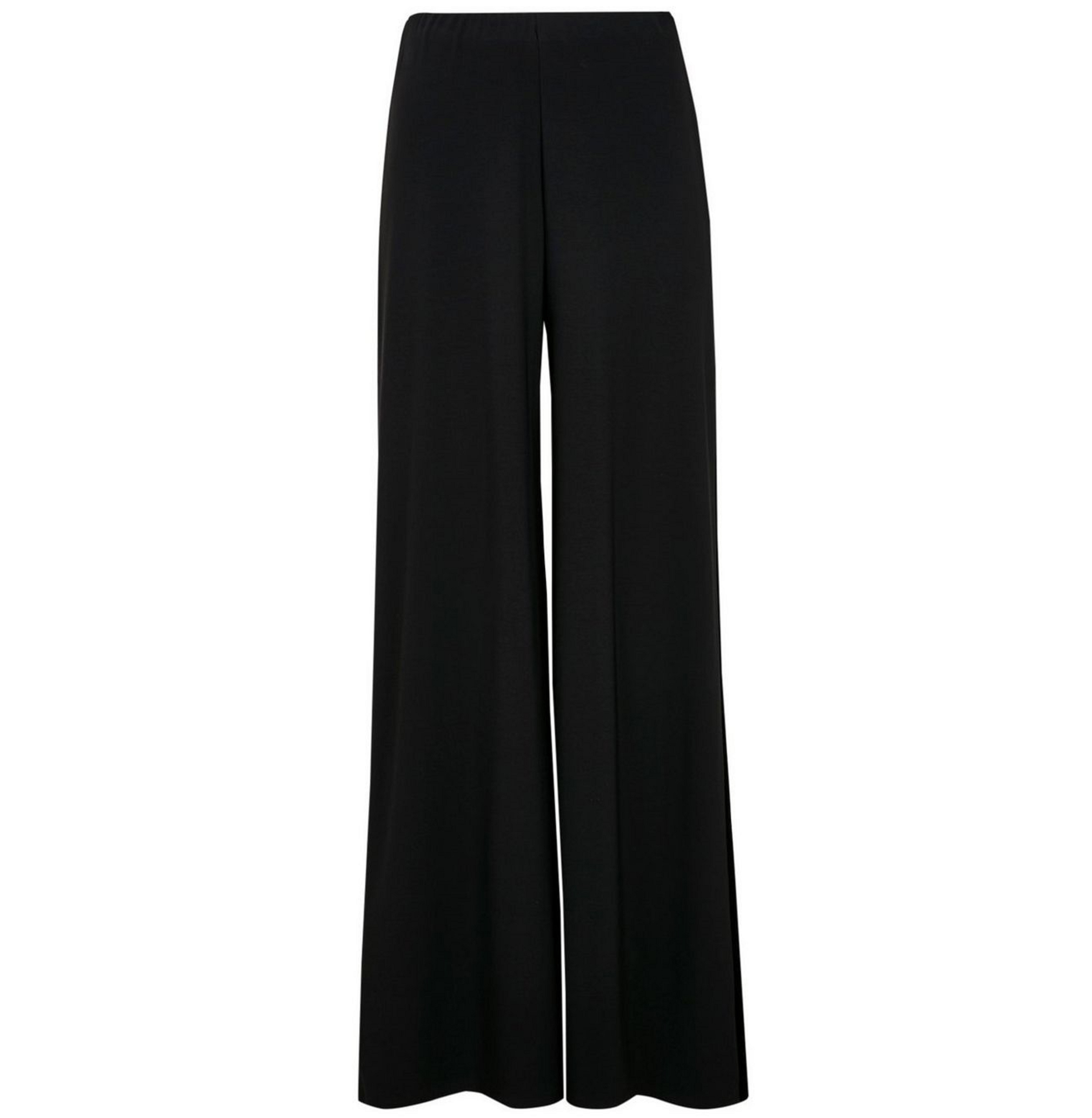 Wallis Black Velvet Stripe Wide Leg Trouser