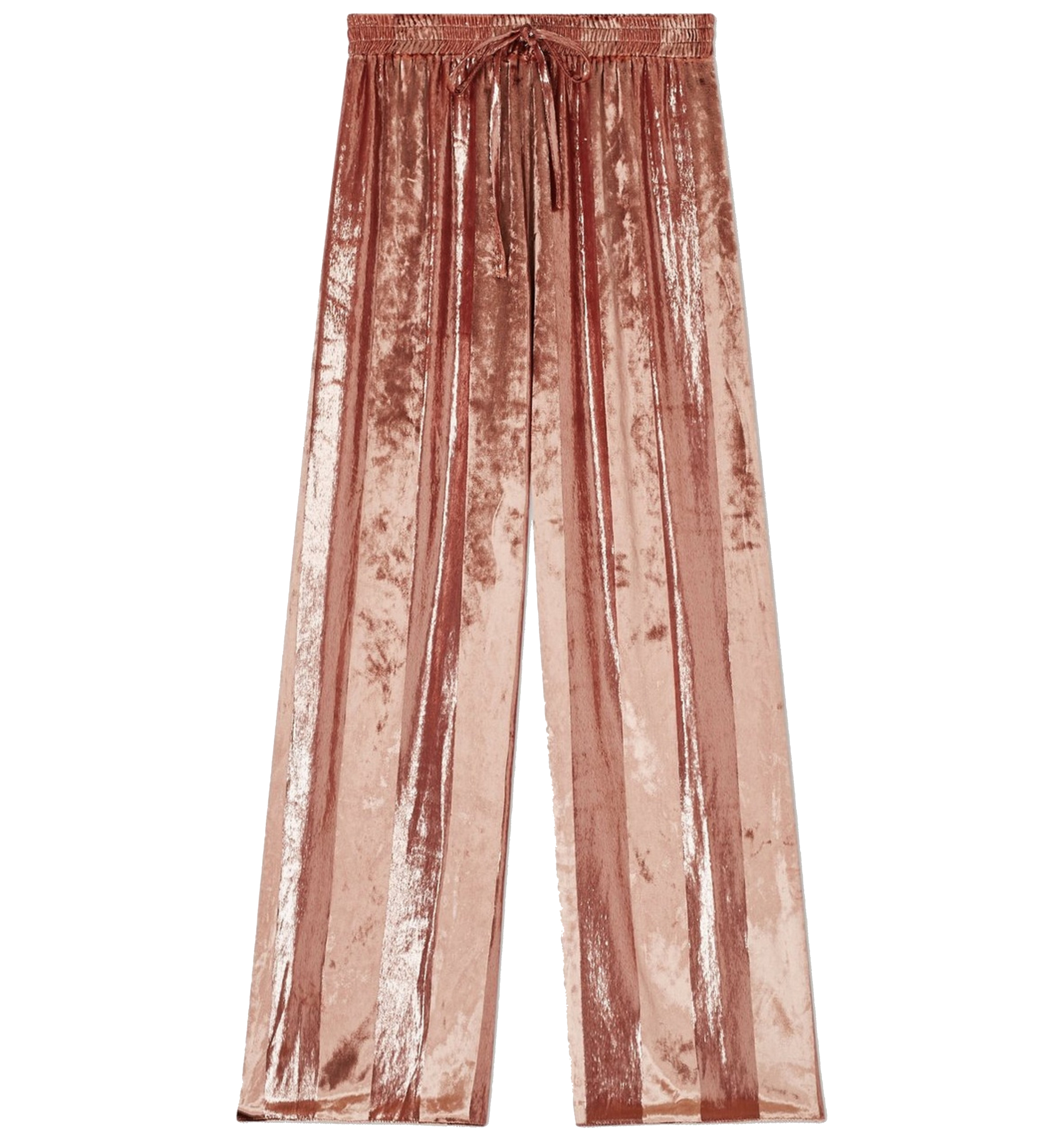 Miss Selfridge Pink Velvet Stripe Wide Leg Trousers