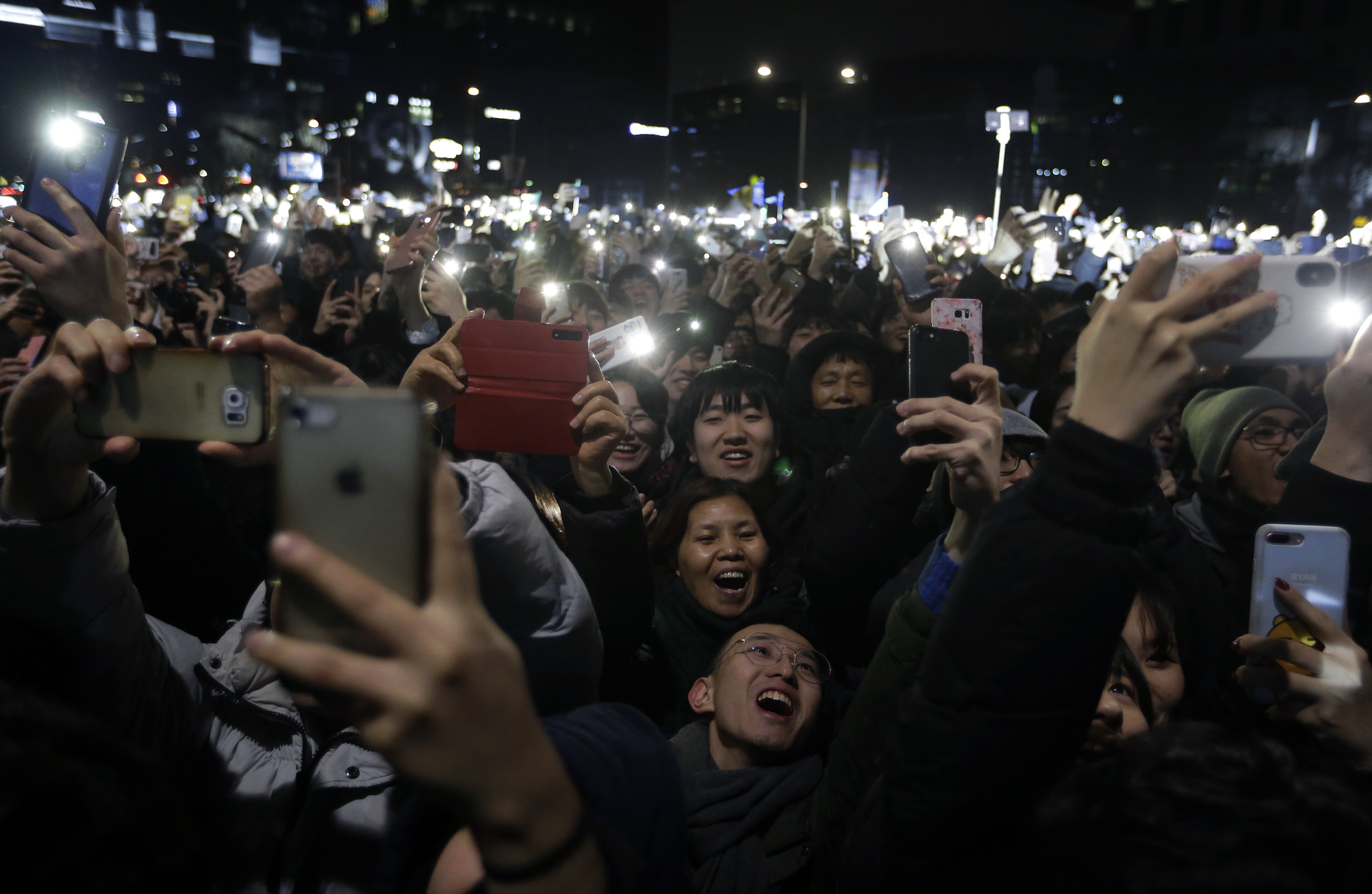People attend New Year celebrations in Seoul