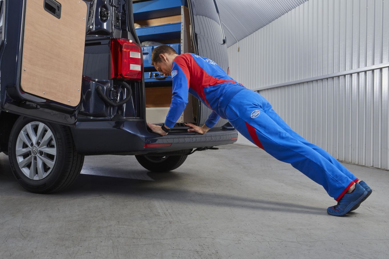 Even press-ups can be undertaken with the help of a van