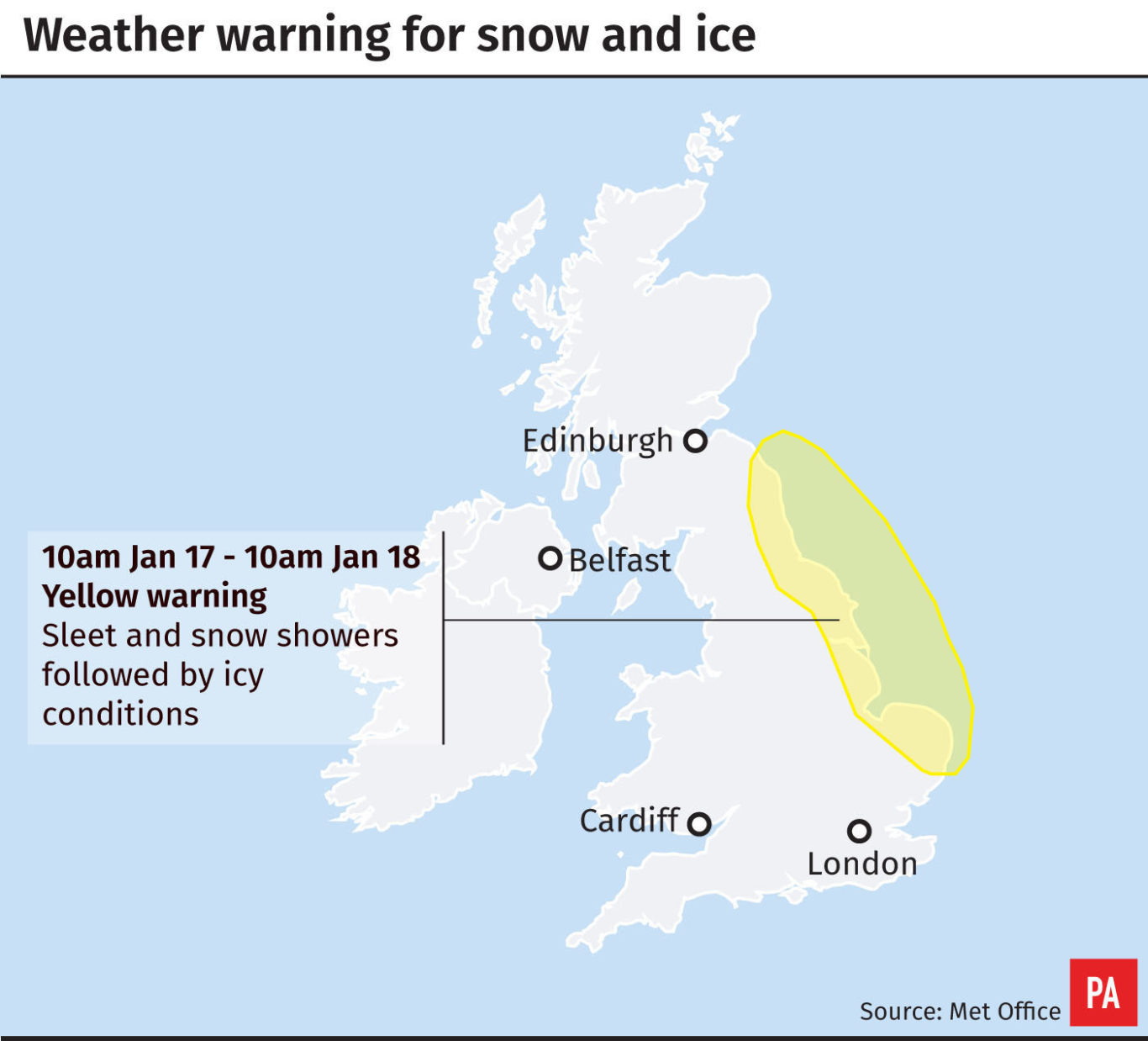 Snow flurries fall across parts of Britain - Jersey Evening Post