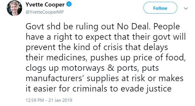 Yvette Cooper tweet