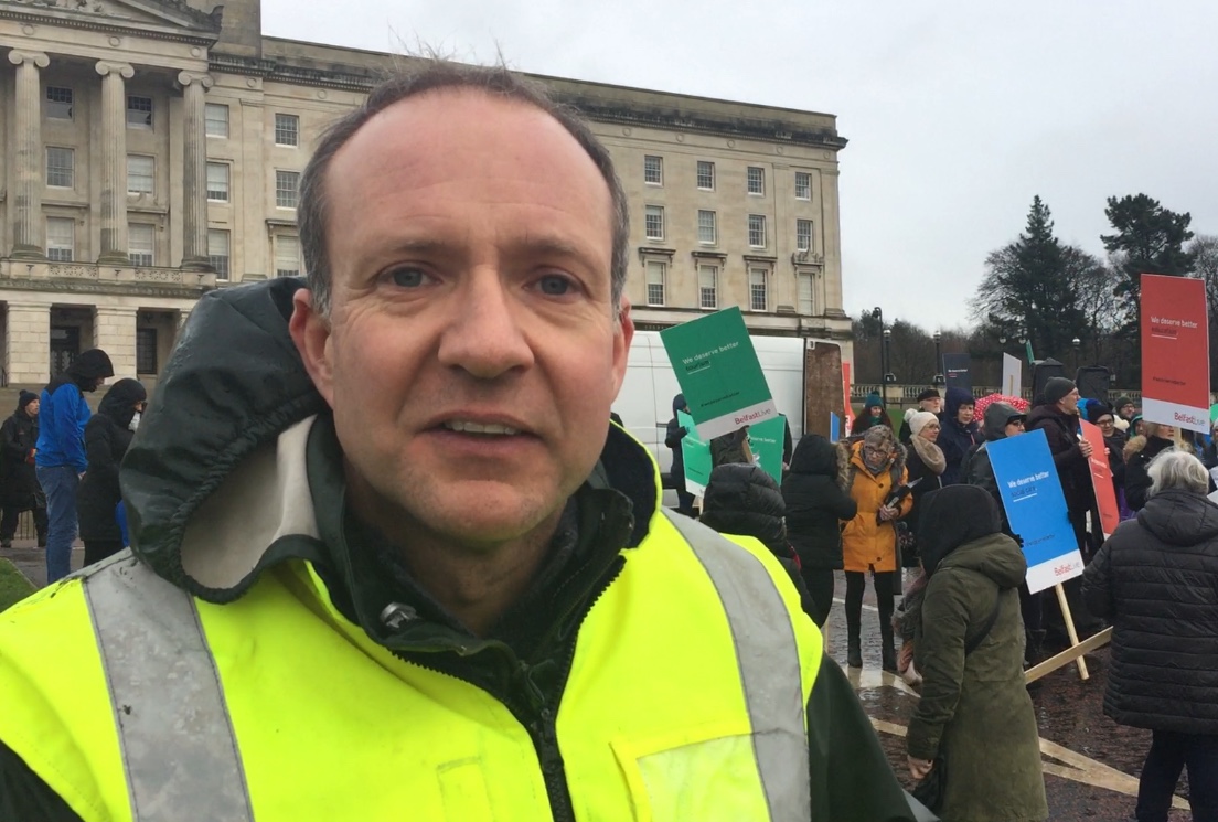 Protest organiser Gareth Burns