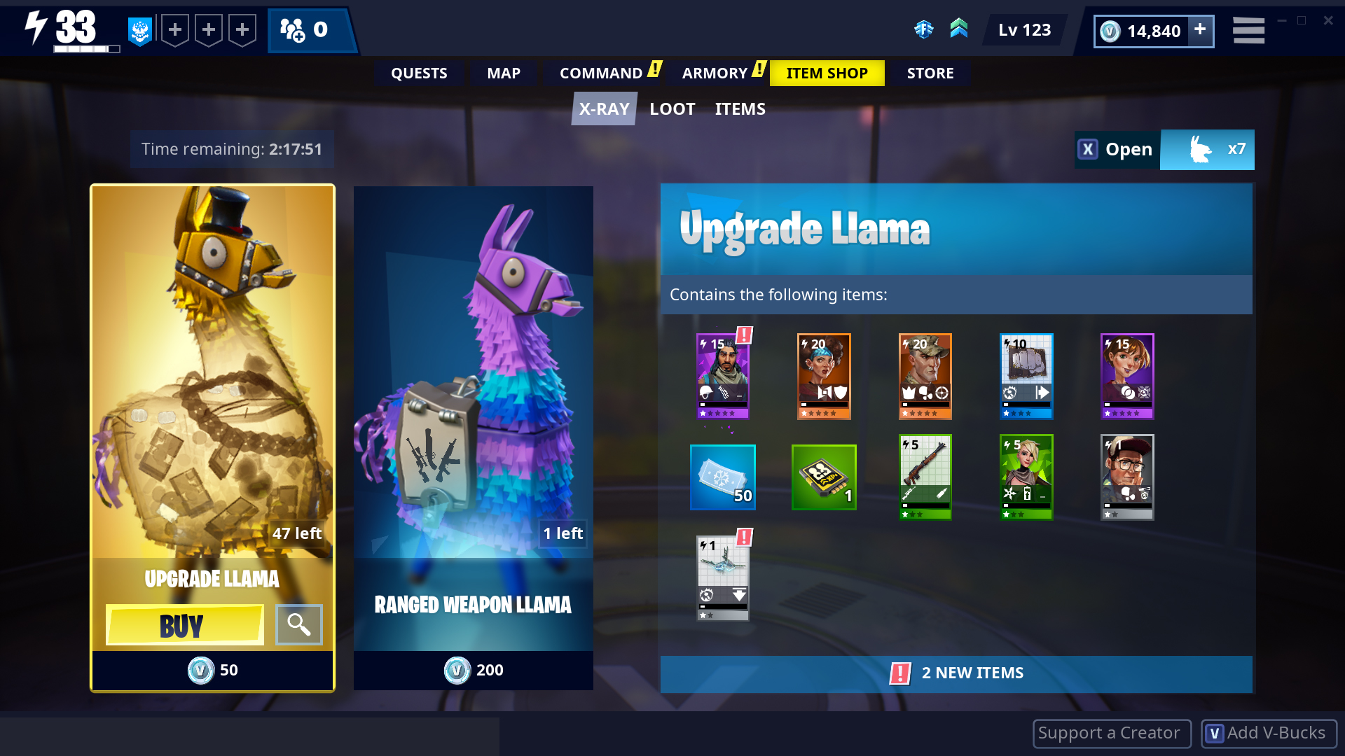 fortnite v buck llamas will become x ray llamas showing players the contents before they buy epic games pa - fortnite v bucks prices dansk