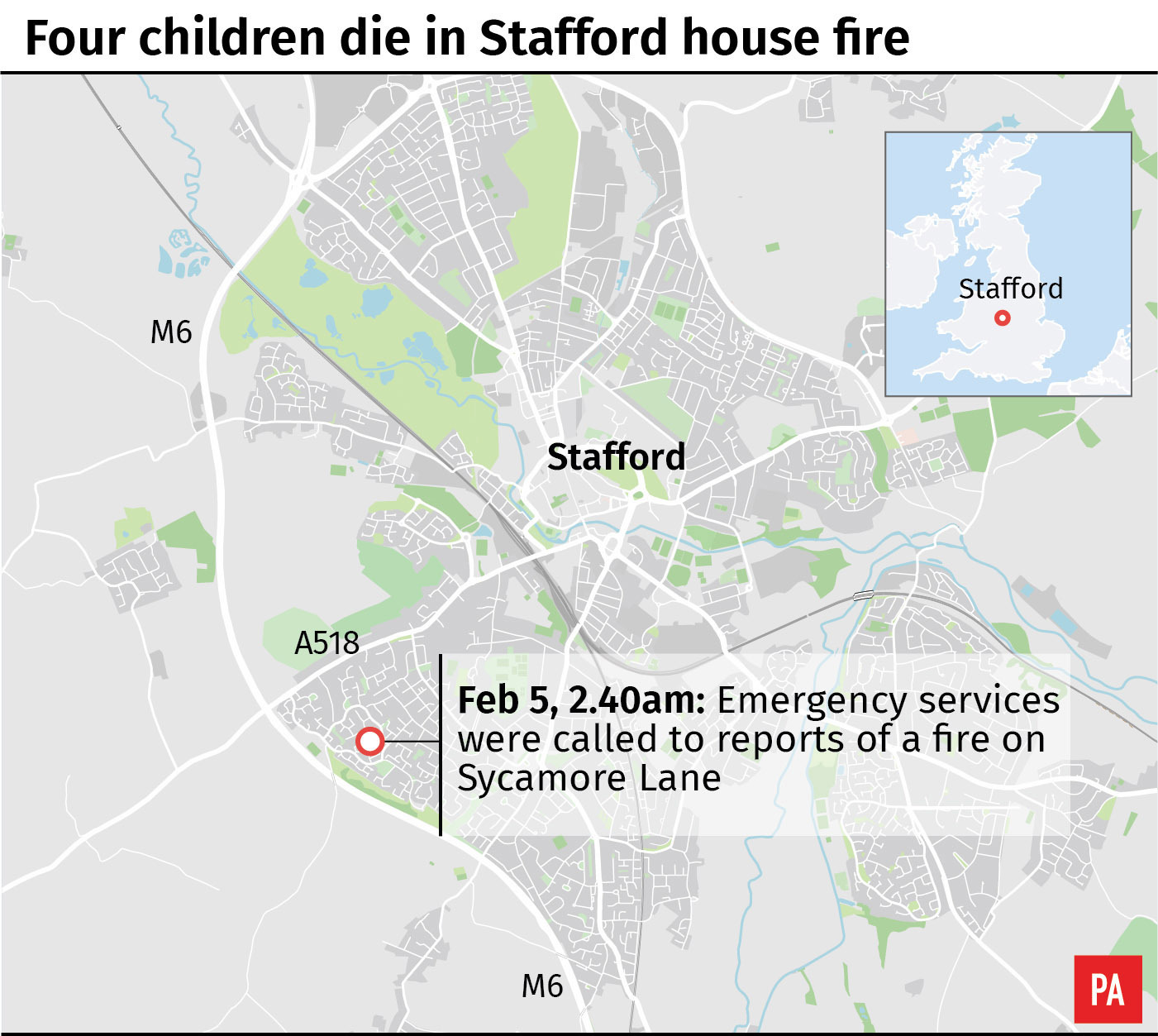 Map locates fatal house fire in Stafford 