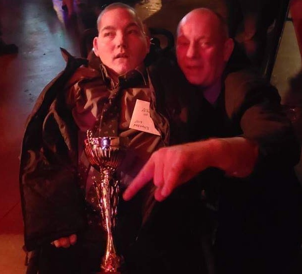 Mason with his award for best show of the year at the Minnesota Metal Awards (Richard McDeid)