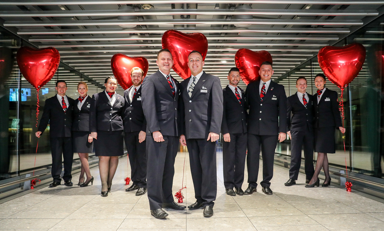 Three of the couples met while working at the airline (Andrew Matthews/PA)