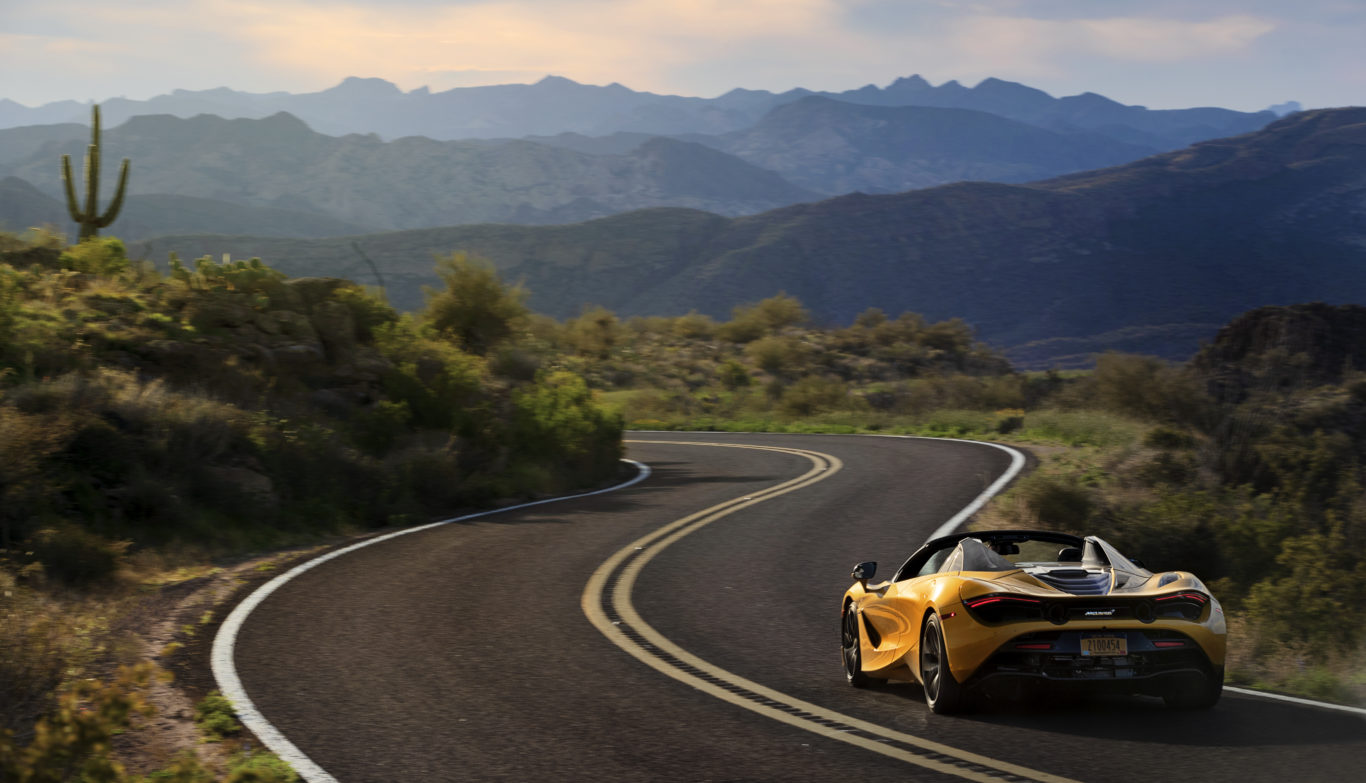 The 720s Spider can top out at 212mph with the roof in place