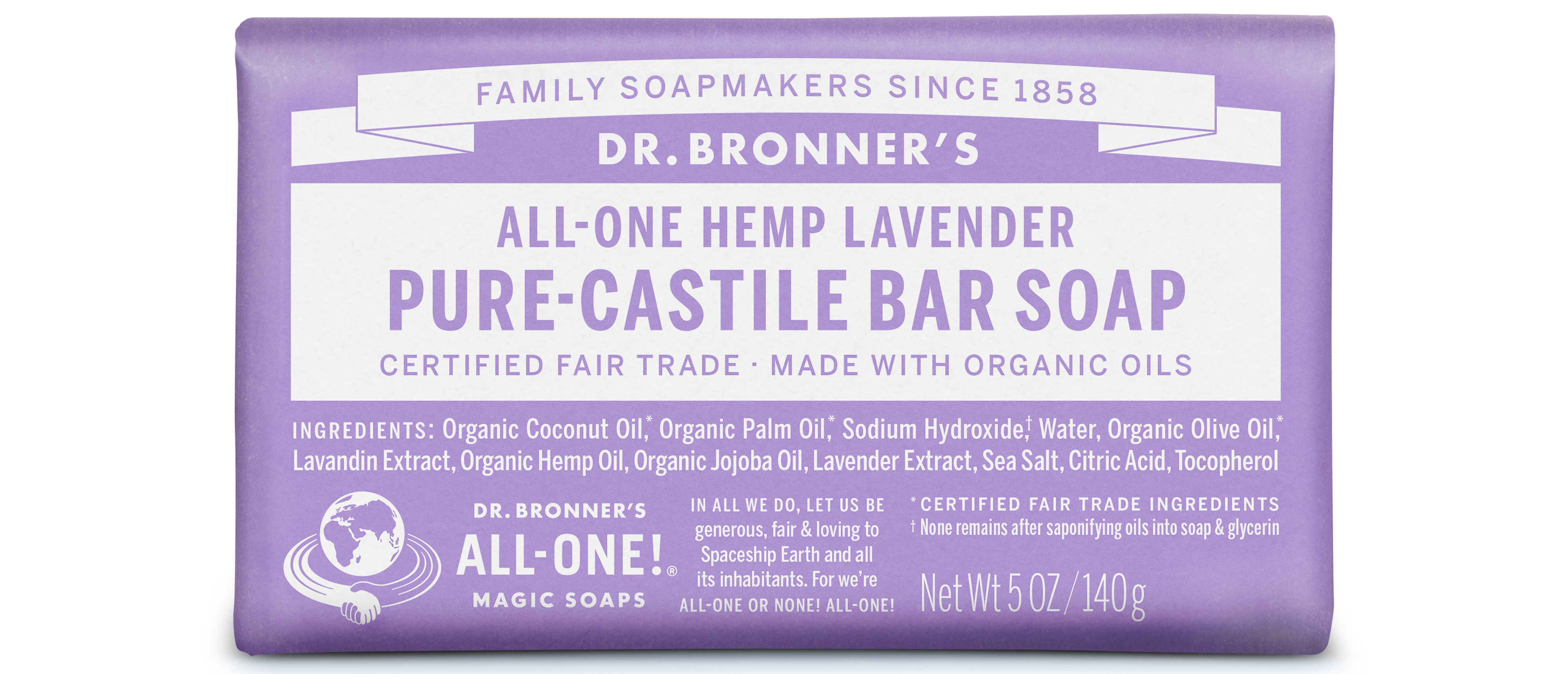 Dr. Bronner's Pure-Castille Lavender Bar Soap