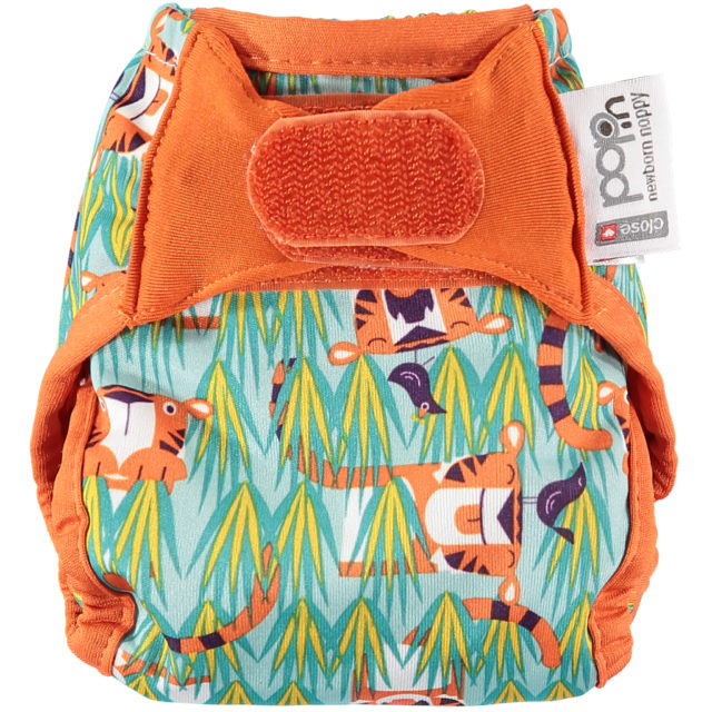 Close Parent's Pop-in newborn printed tiger nappy