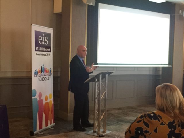 EIS General Secretary Larry Flanagan at a conference for headteachers and depute headteachers in Edinburgh (PA)