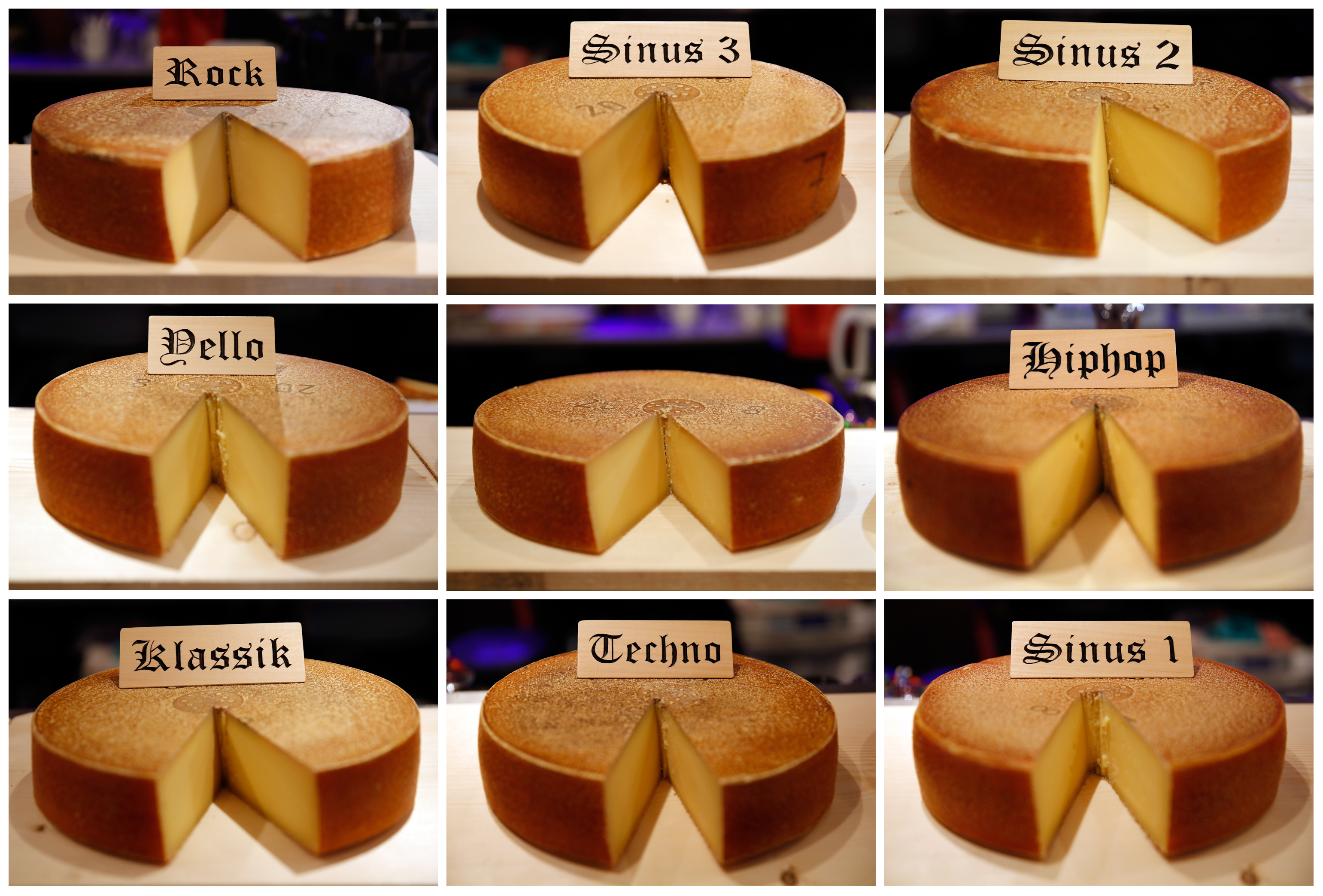 Nine musical cheeses