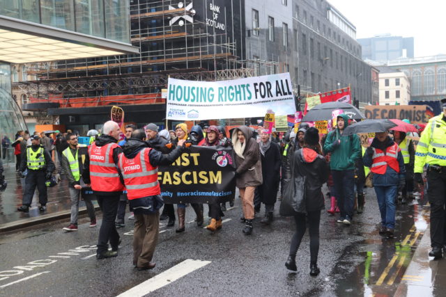 Anti-racism marchers in Glasgow
