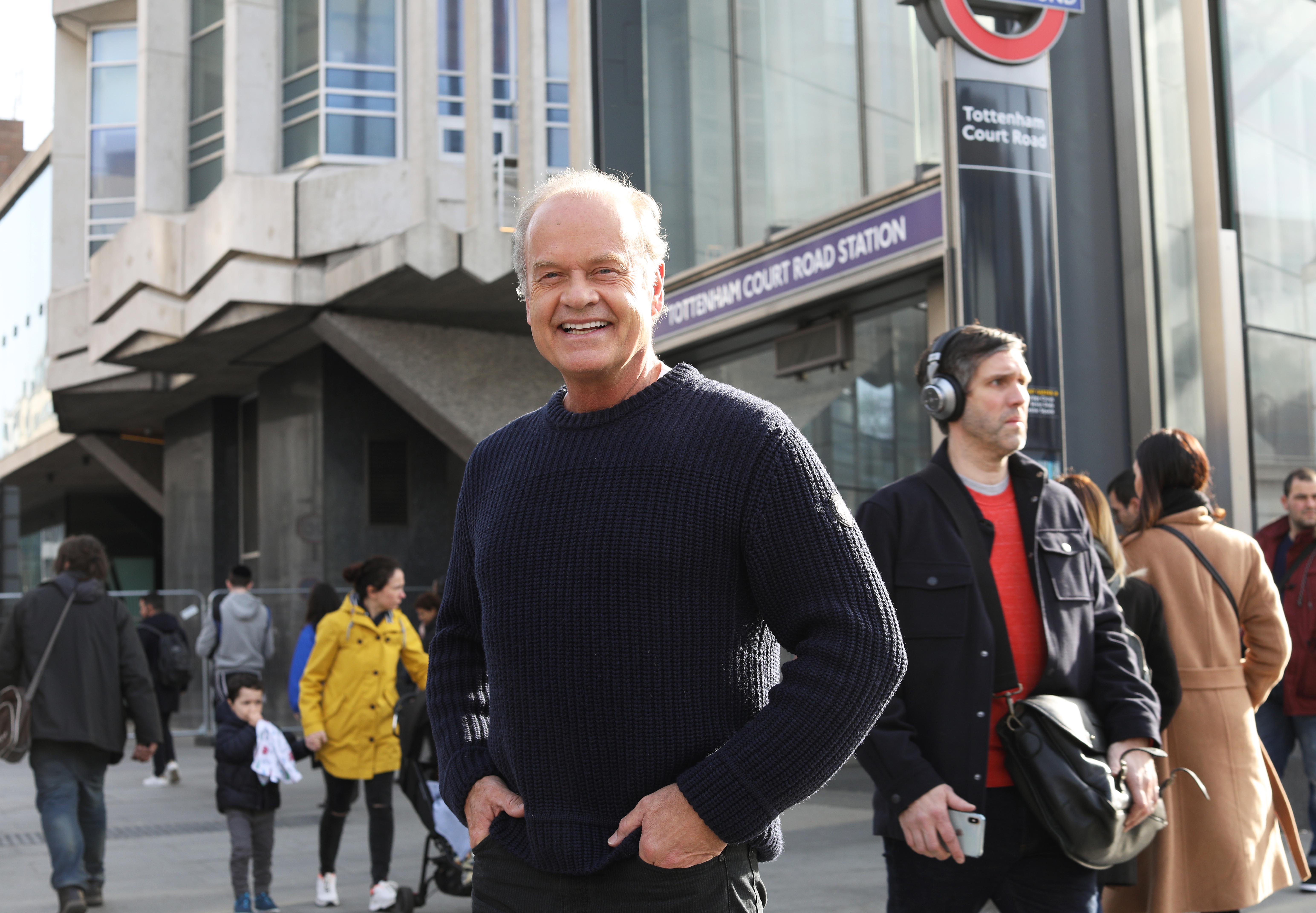 Kelsey Grammer delivered special tannoy announcements to commuters at Tottenham Court Road Station