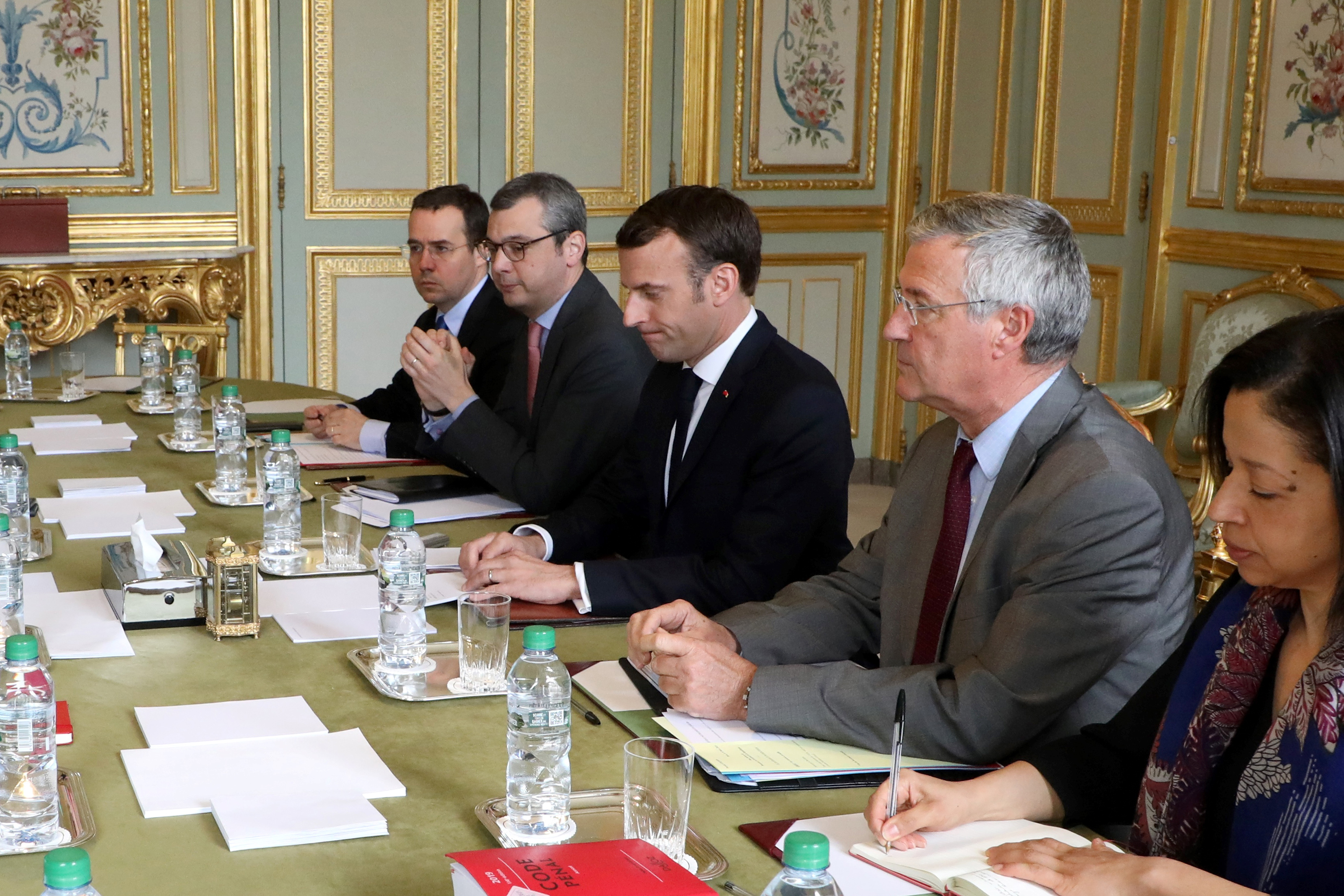 Emmanuel Macron leads meeting