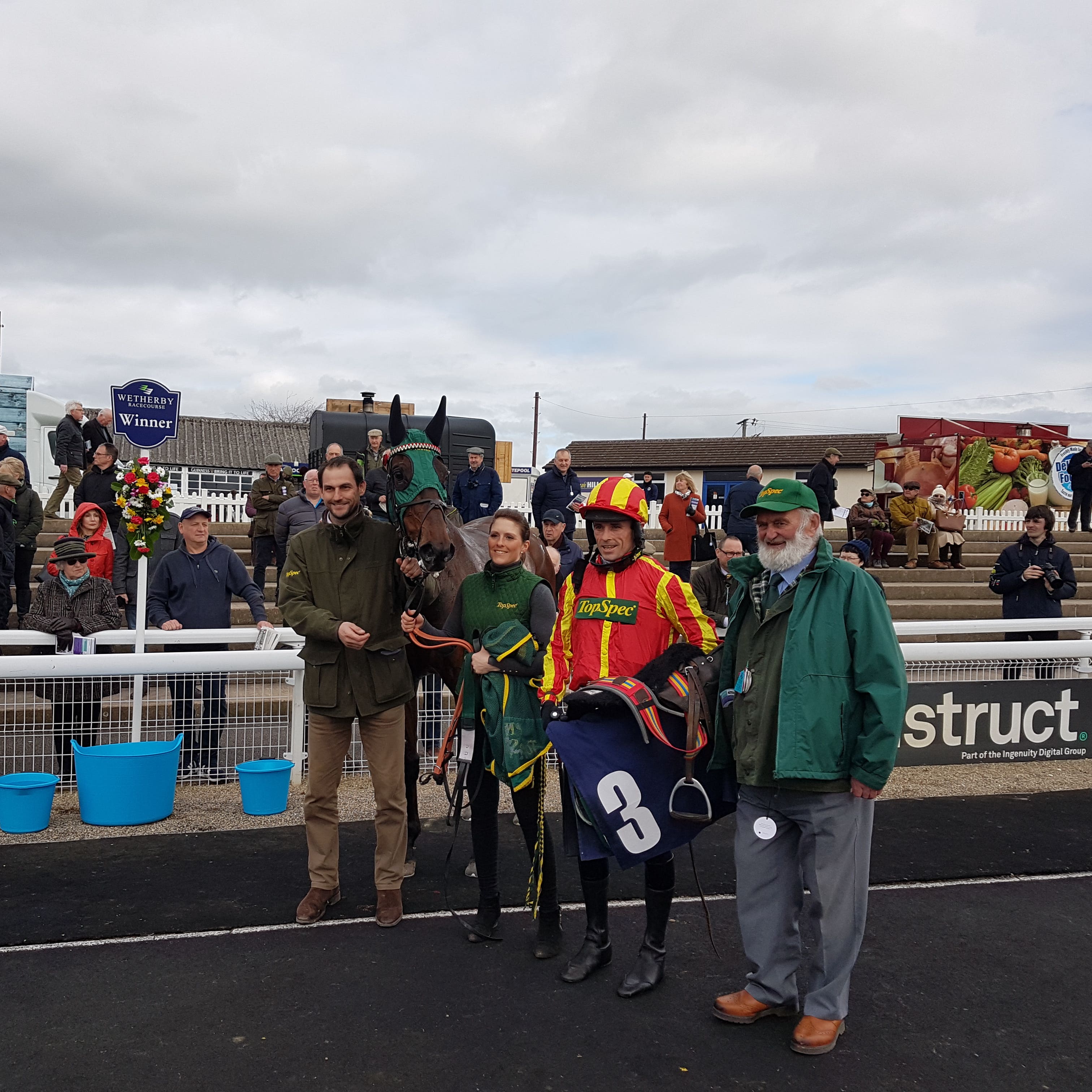 Phil Kirby (left) is all smiles after Top Ville Ben returned to winning ways