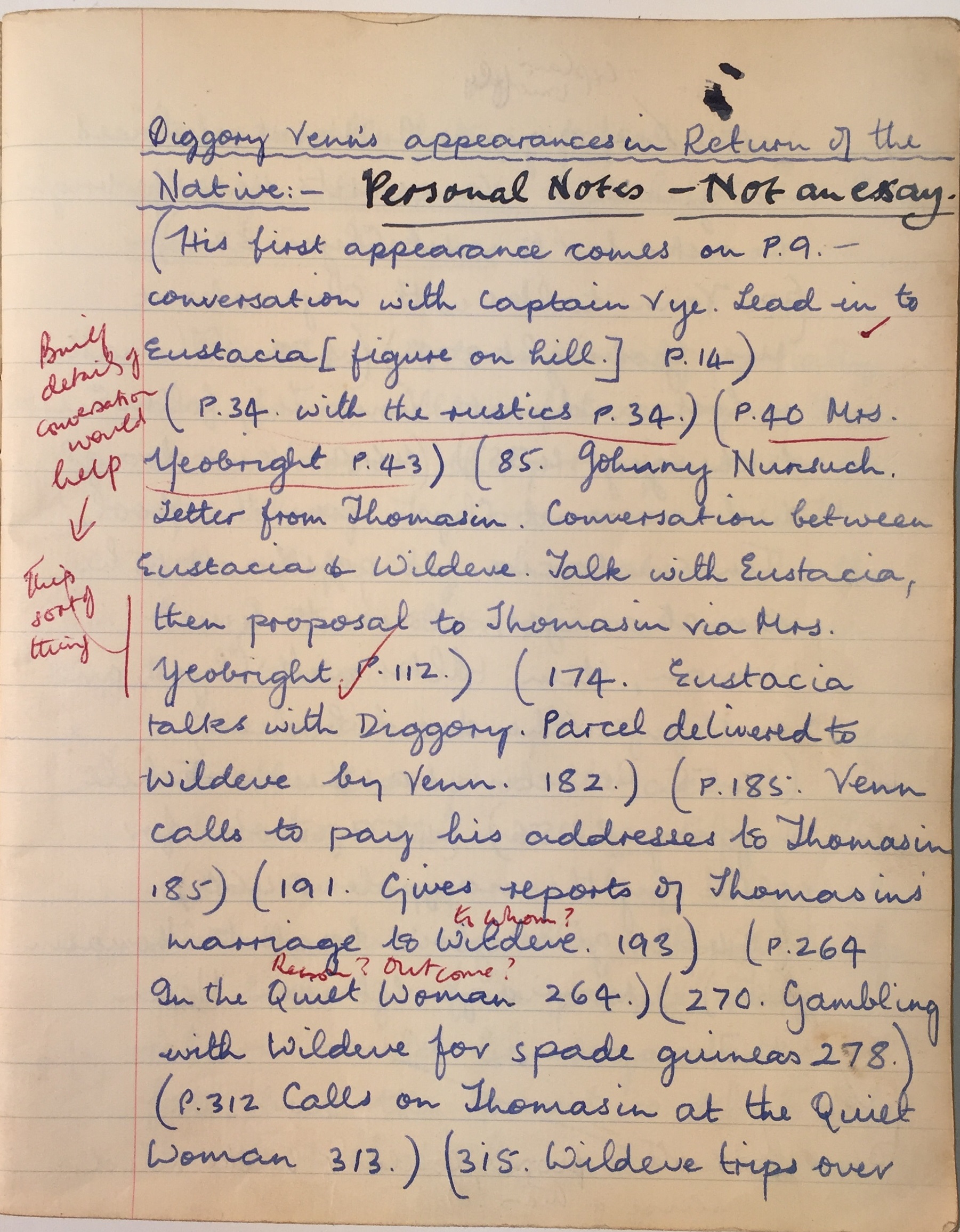 Sir Paul McCartney's English literature notebook 