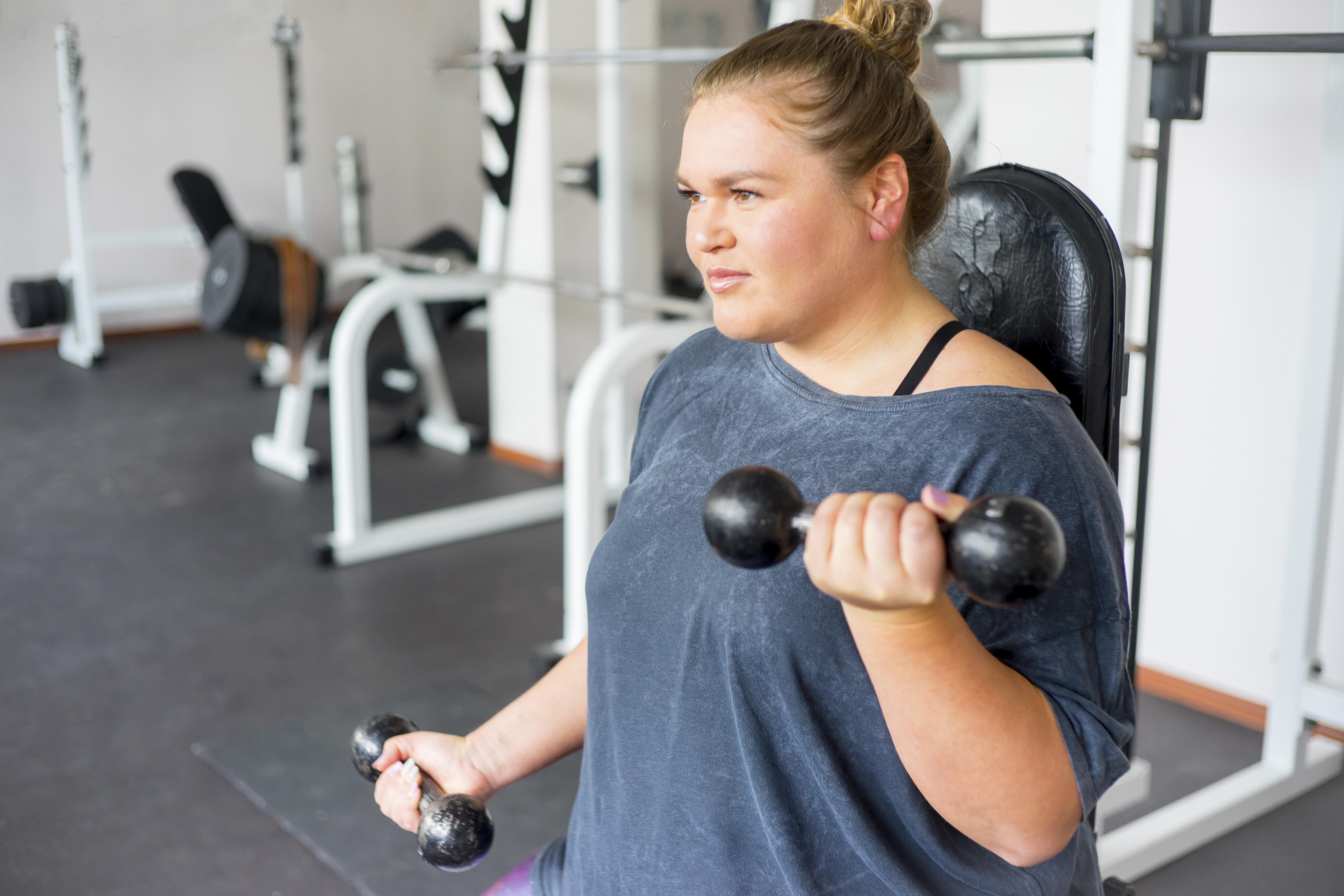 Woman lifting weights