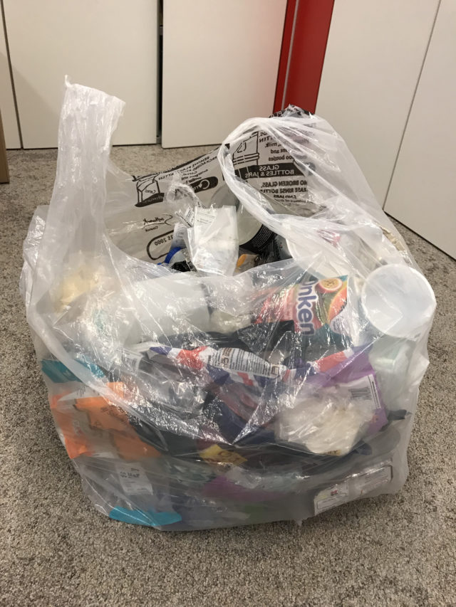 A month's worth of Ella Walker's plastics waste (Ella Walker/PA)