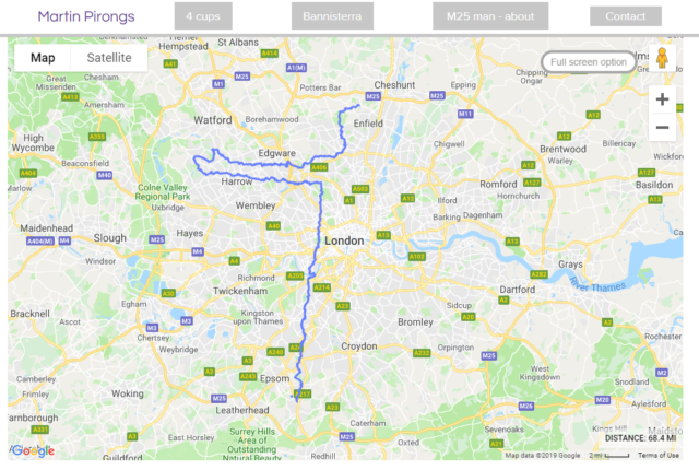 The route mapped so far on the website