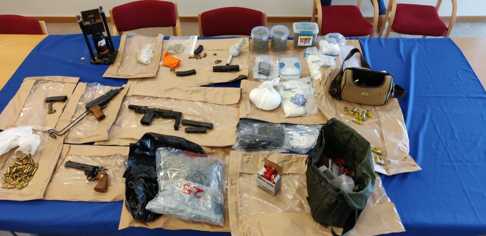 Items seized in the raid 