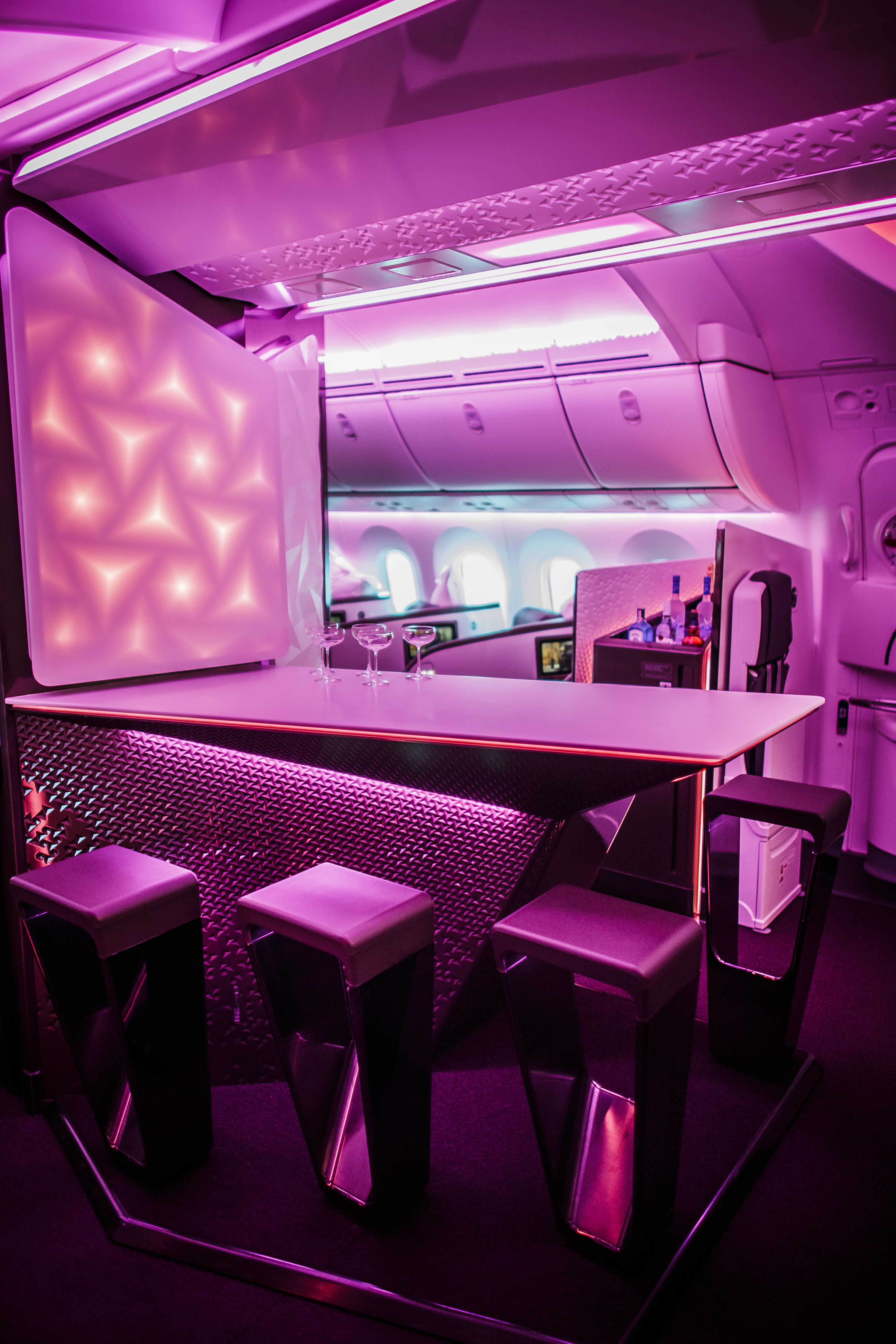 The bar on board a Virgin Atlantic Boeing 787-9 aircraft (Virgin Atlantic/PA)