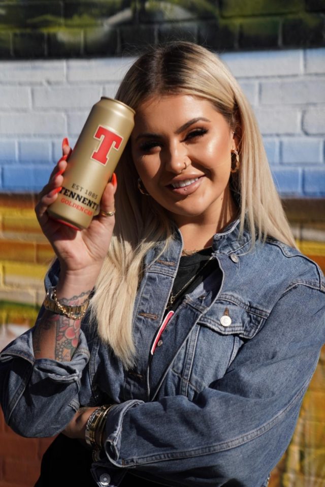 Jamie Genevieve with her Golden Can award (Paul Chappells/PA)