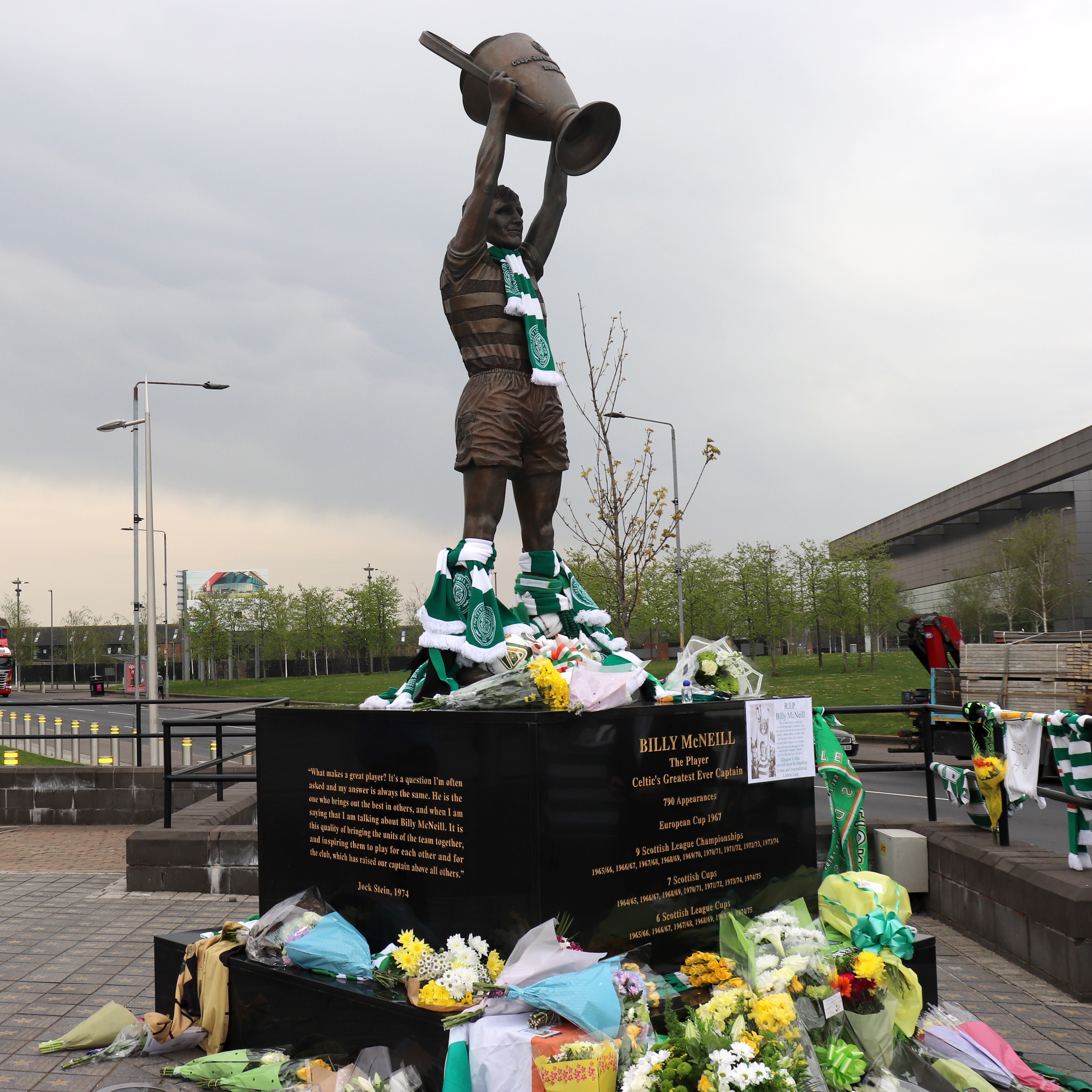 Tributes at Billy McNeill's statue