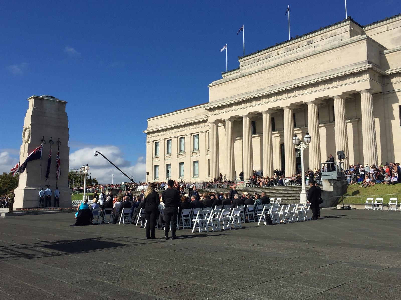 Crowds at the Auckland war memorial (Ellie Cullen/PA)