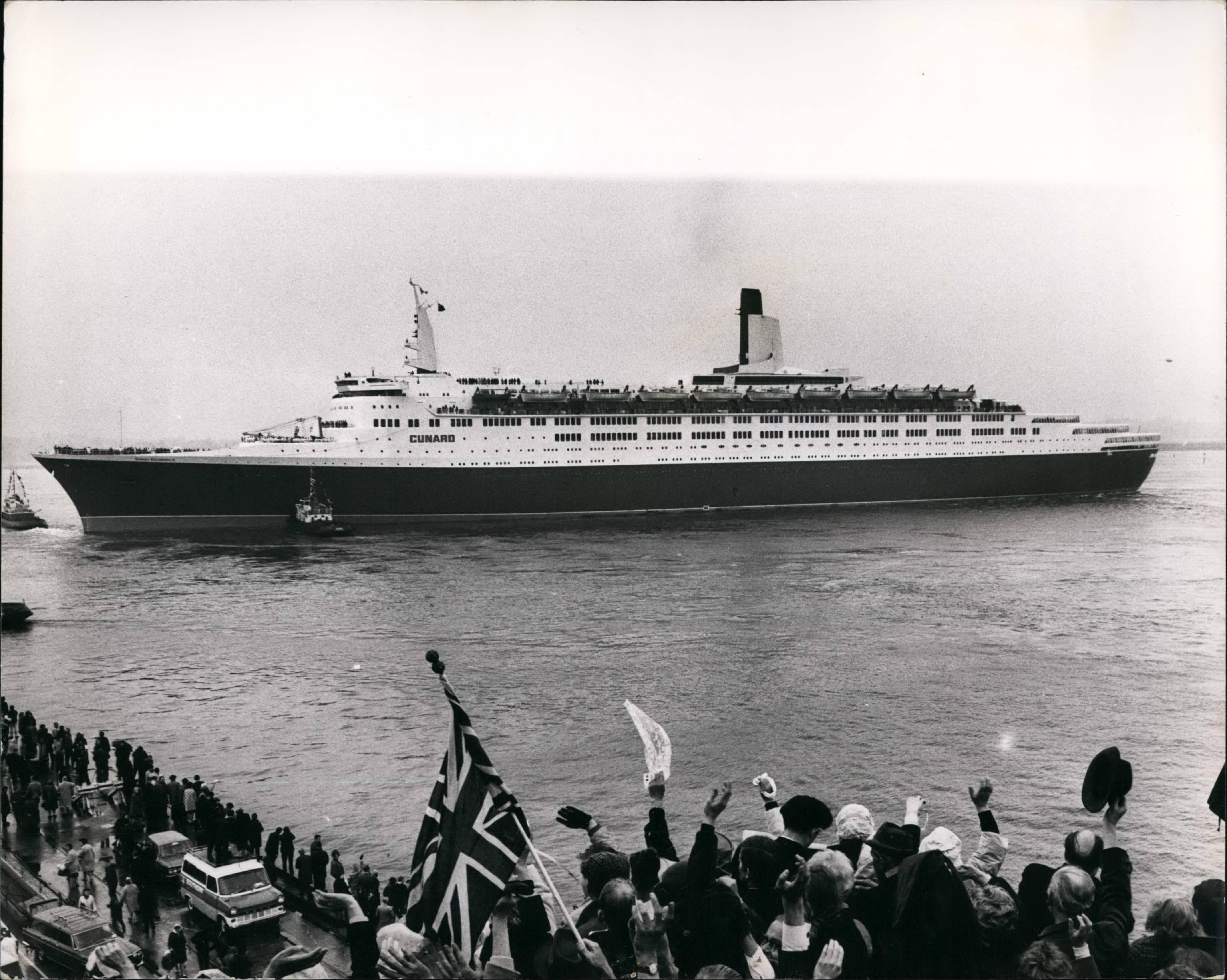The QE2 embarks on her maiden voyage (Alamy/QE2/PA)