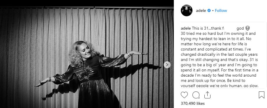 Adele on Instagram