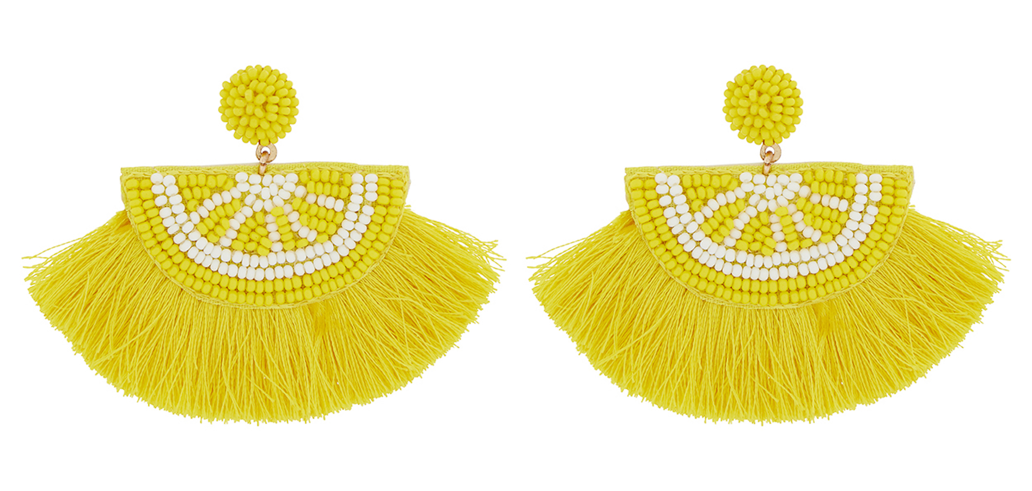 Accessorize Lemon Fringe Statement Earrings