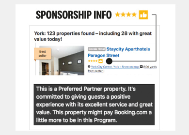Screenshot of preferred partner property