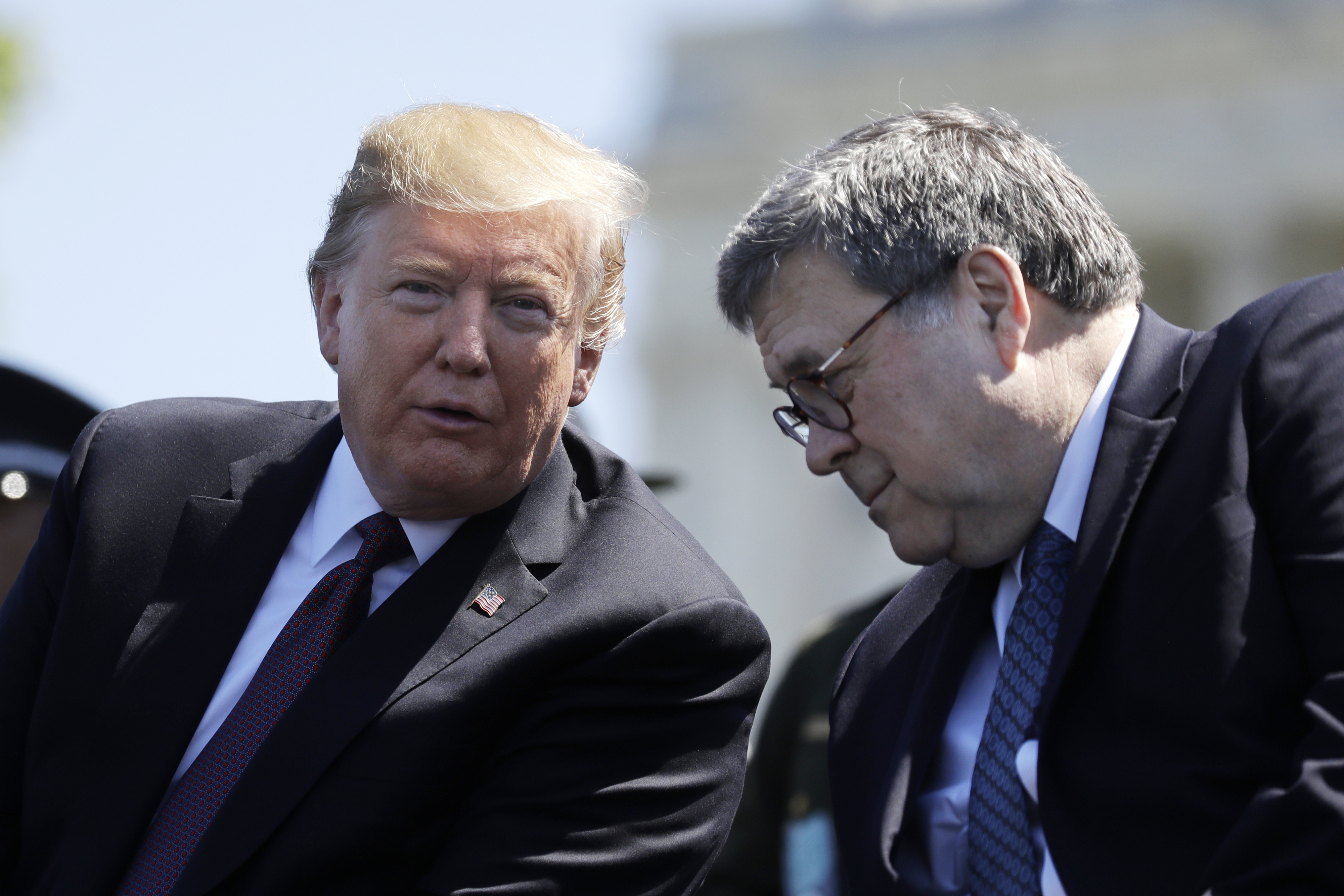 US President Donald Trump and attorney general William Barr