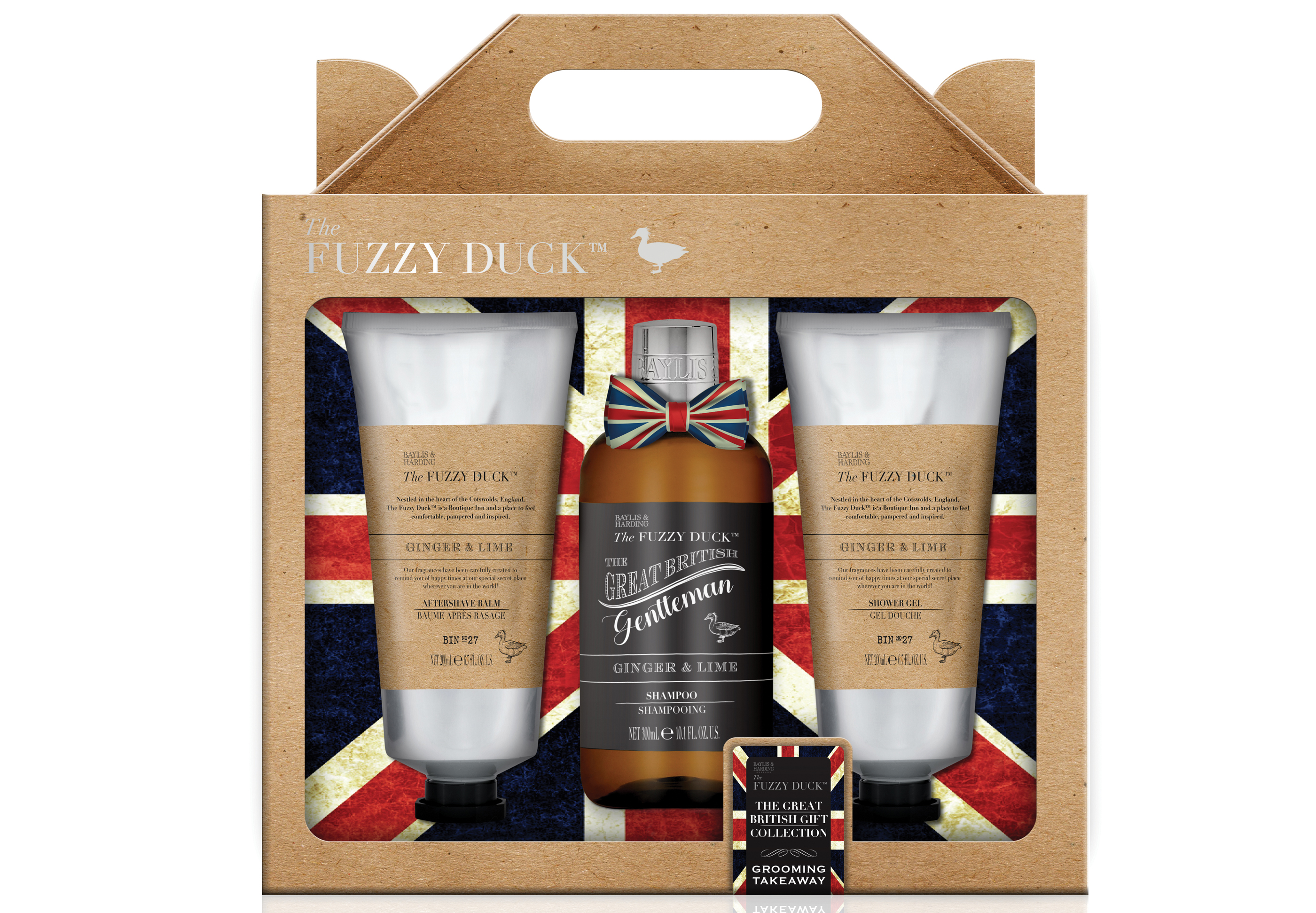 Baylis & Harding Fuzzy Duck Men's Ginger and Lime Luxury Grooming Trio Gift Set