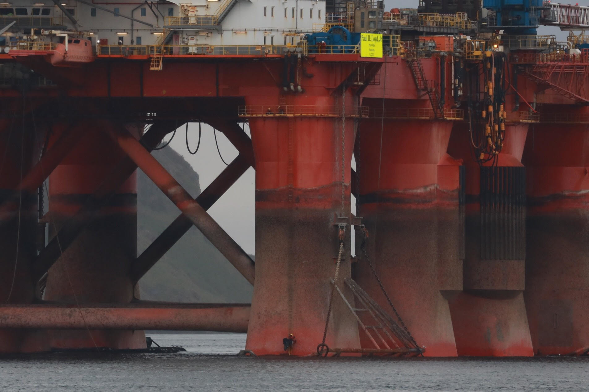 The oil rig in Cromarty Firth, Scotland, where Greenpeace protesters have climbed aboard (Greenpeace/PA)