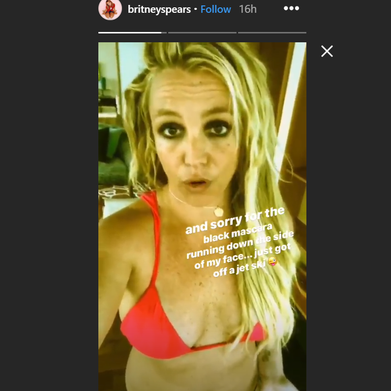 Screenshot from Britney Spears Instagram Story