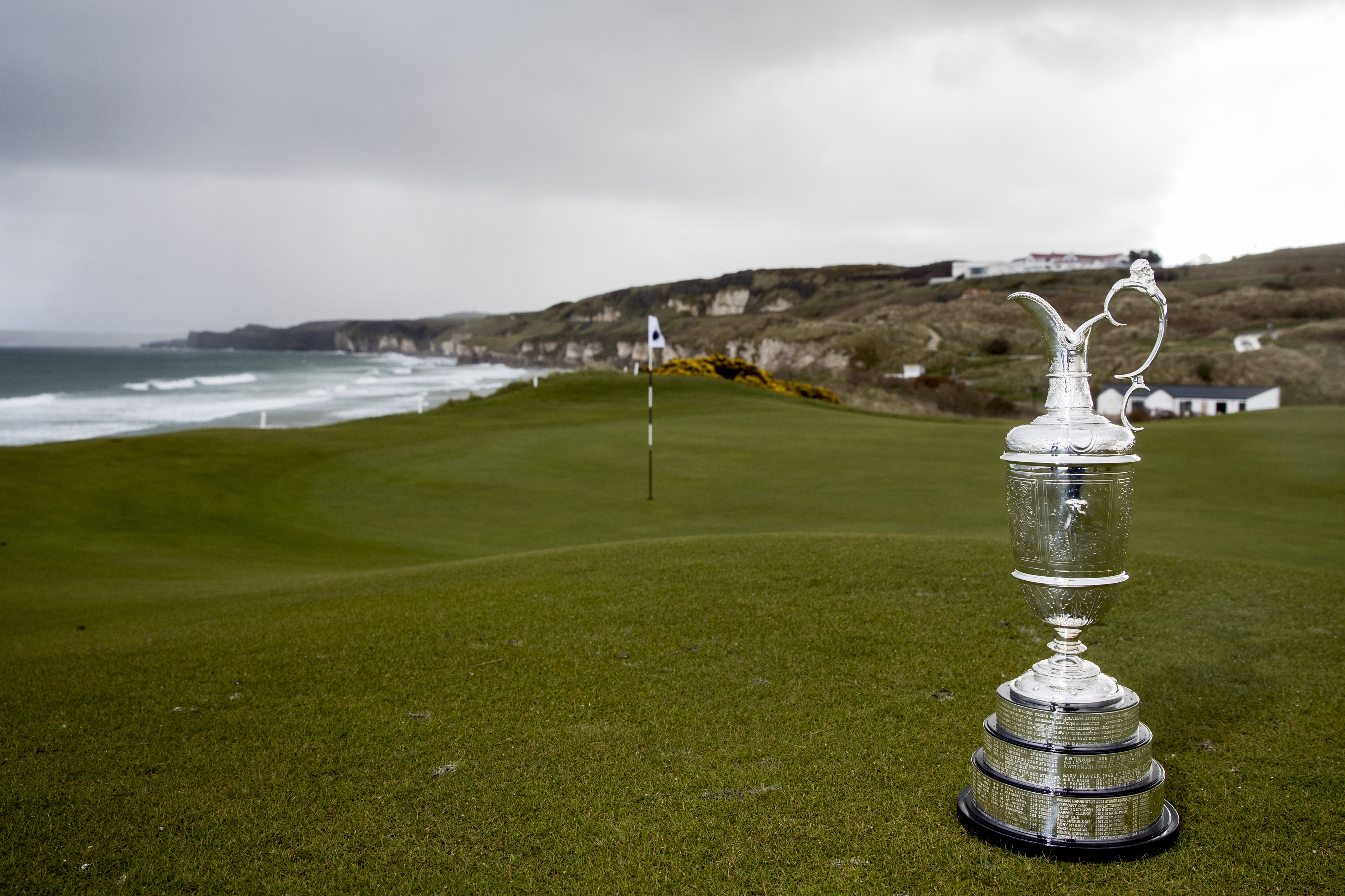 The Claret Jug during the media day at Royal Portrush Golf Club, Northern Ireland