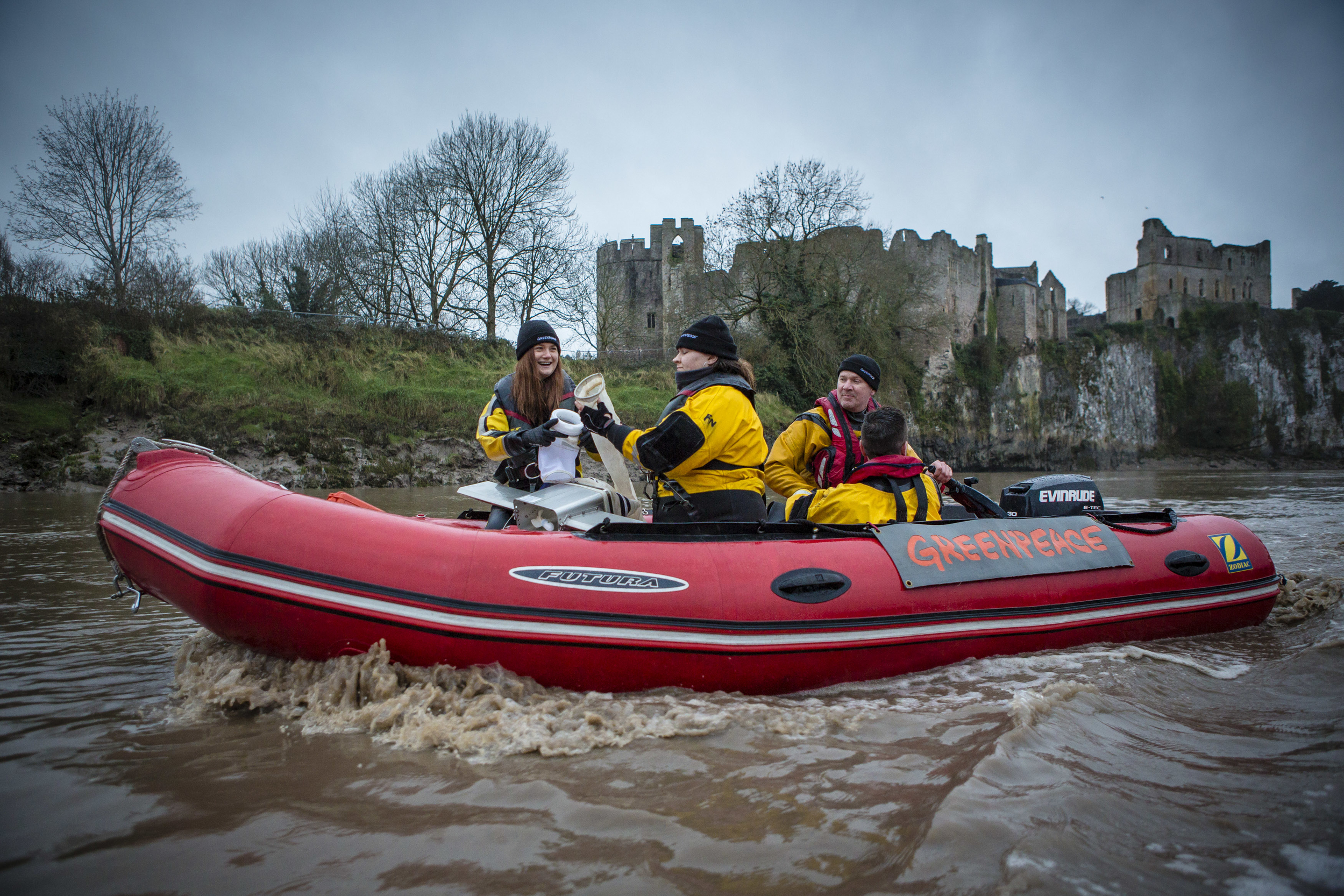 Bonnie Wright helped sample the River Wye (Will Rose/Greenpeace/PA)
