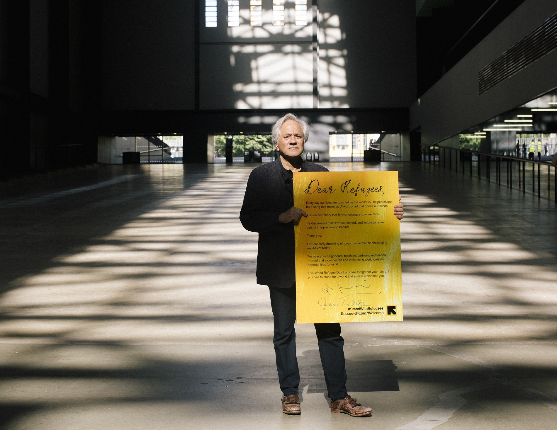 Sir Anish Kapoor marking World Refugee Day with the International Rescue Committee, with an open letter thanking refugees for their contributions to society